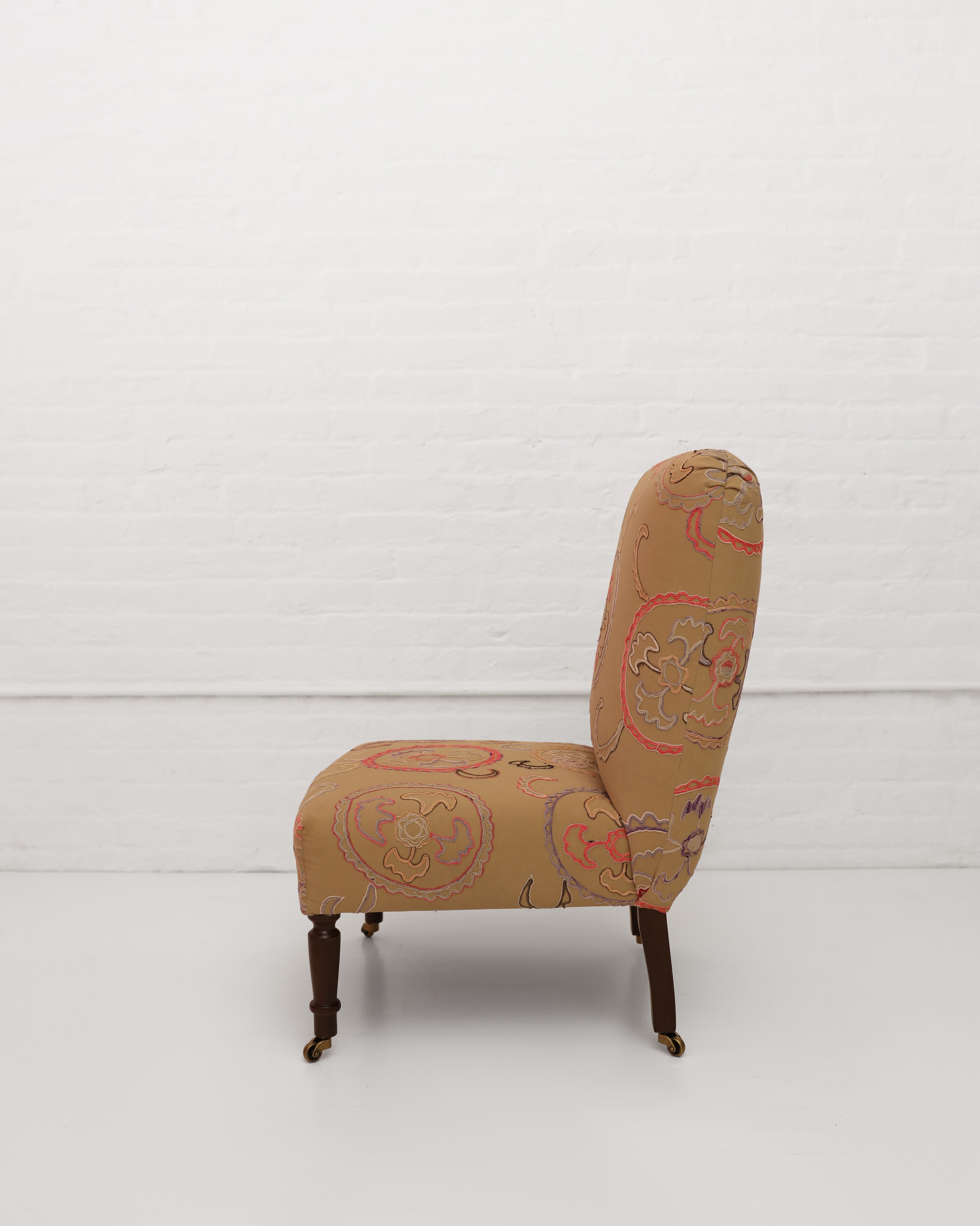 WILLIAM WHITE x CABANA: Studio Slipper Chair, Vintage Uzbek Suzani