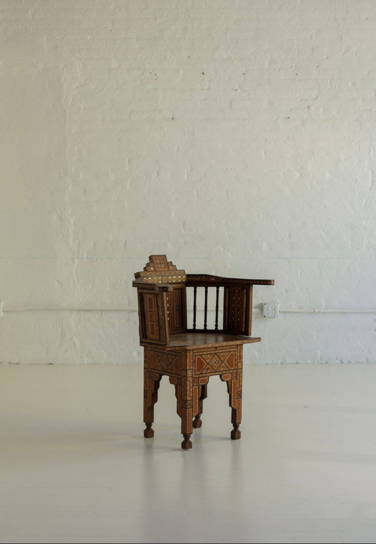 Syrian Inlaid Corner Chair c. 1900