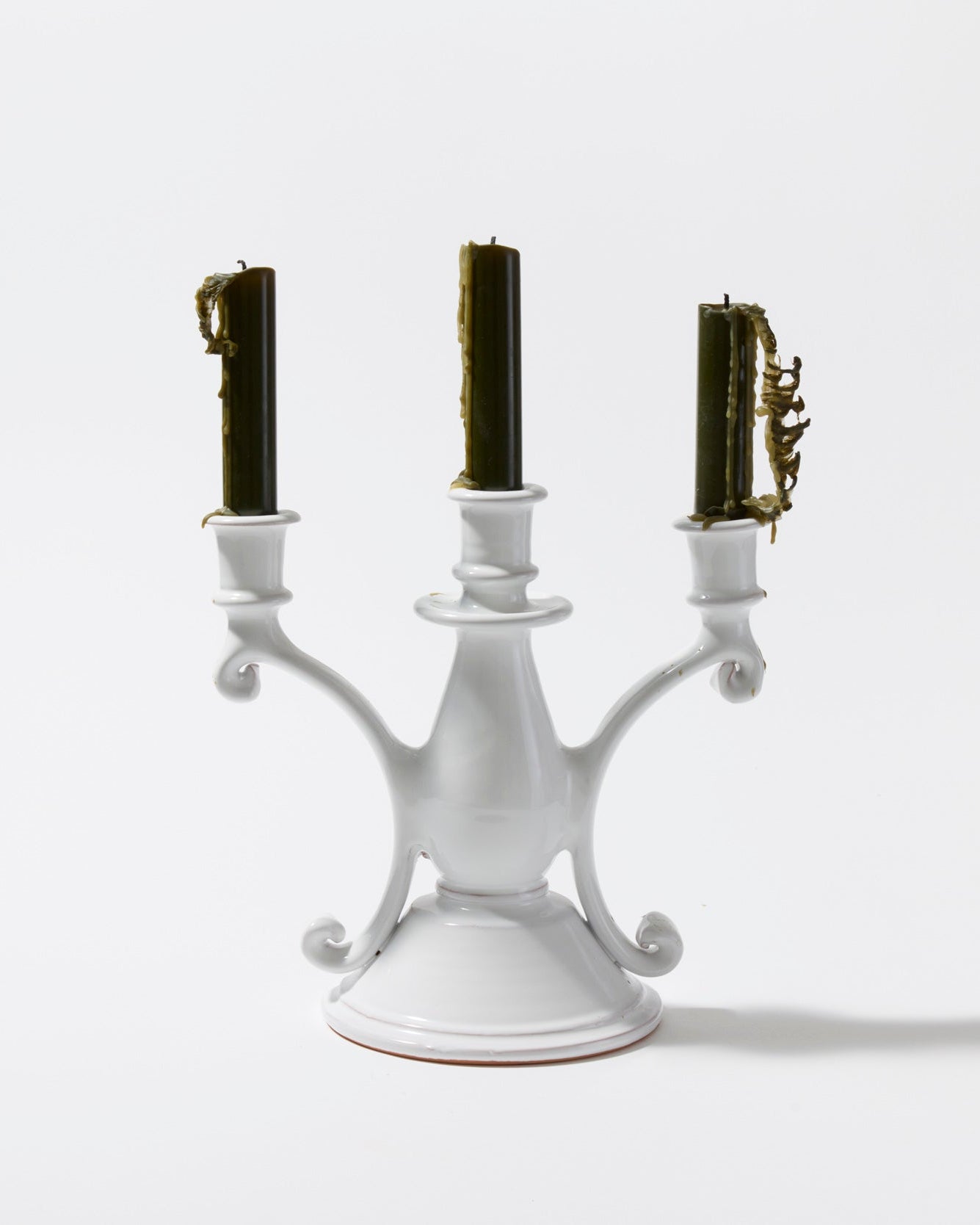 Triple Candelabra in White