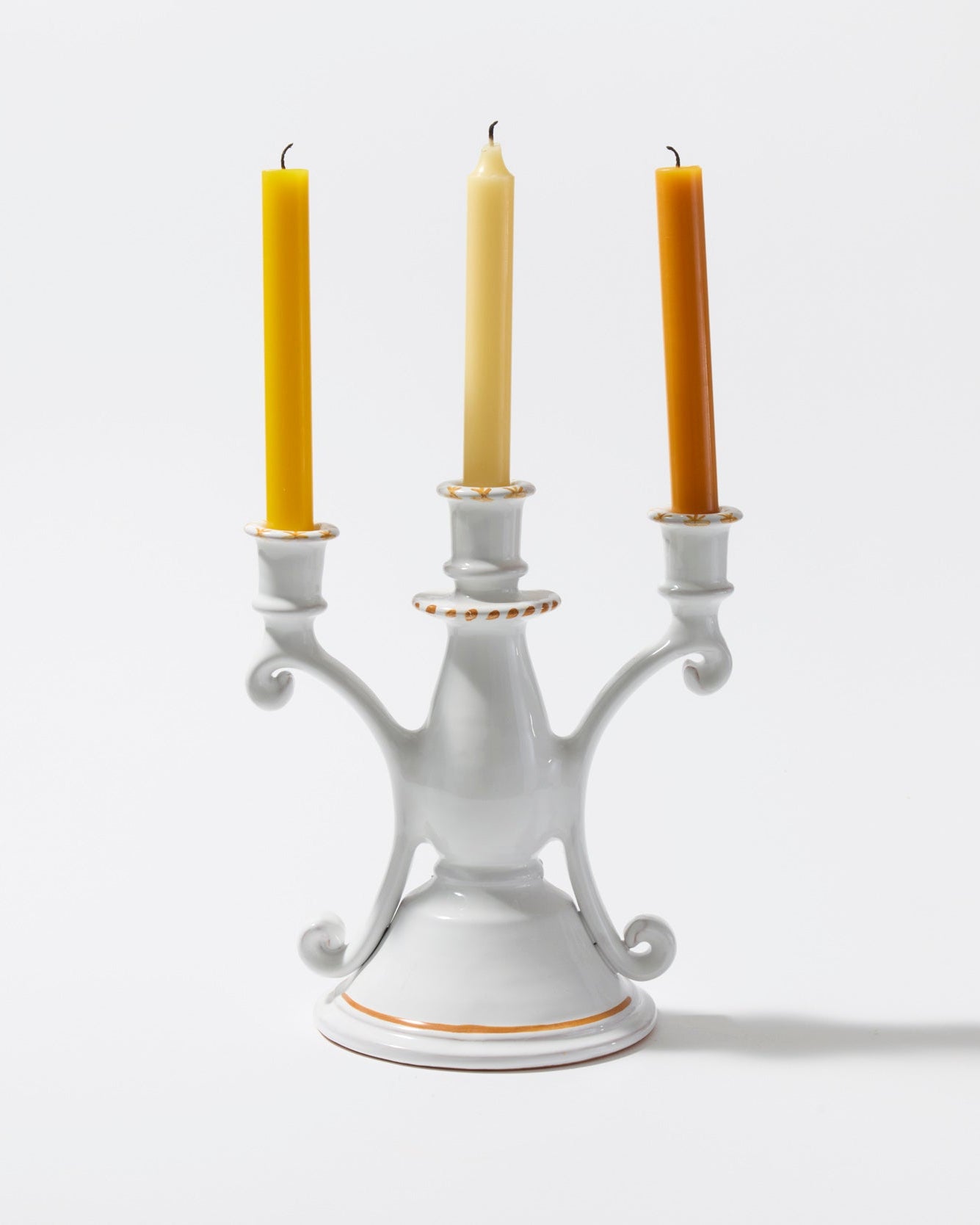 Triple Candelabra in Yellow