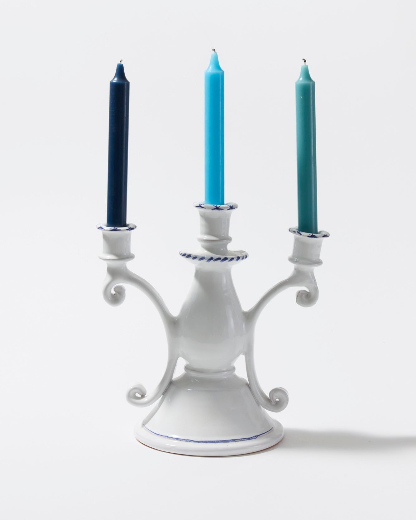 Triple Candelabra in Blue