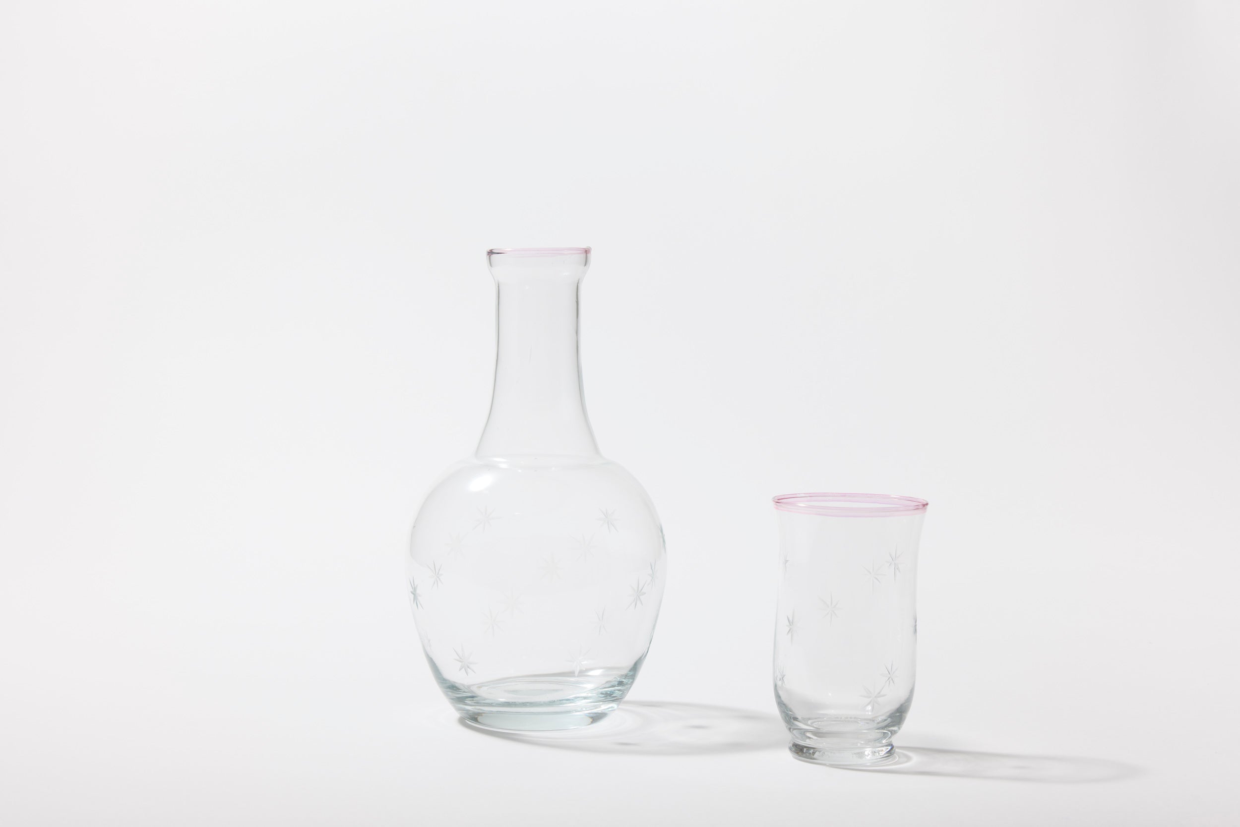 Starry Nights Carafe + Glass in Rose