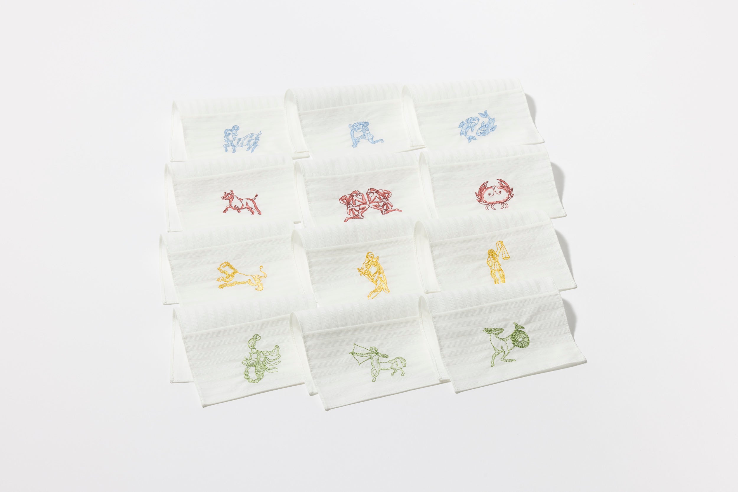 Zodiac Embroidered Cocktail Napkin Set