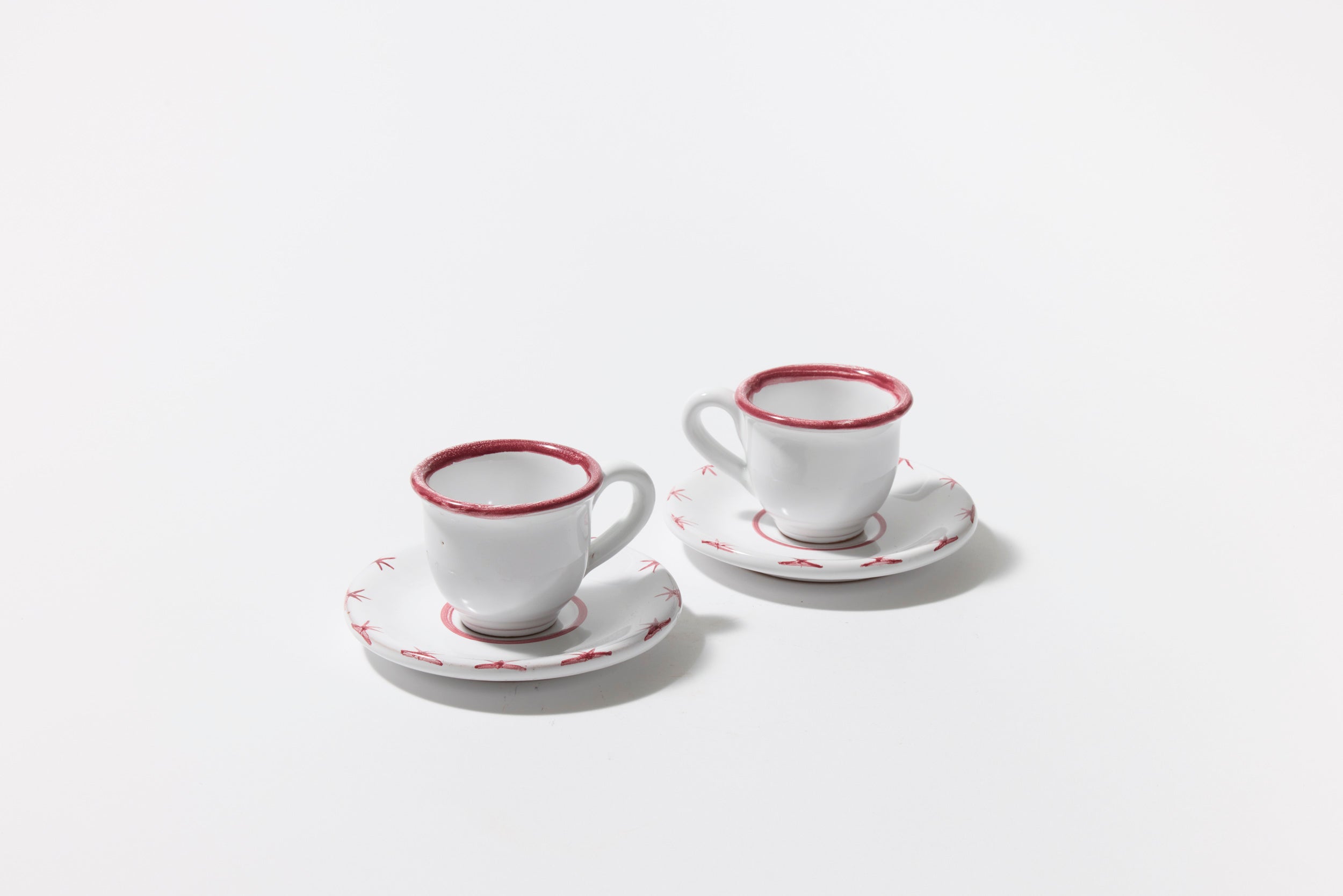 Starry Espresso Cup + Saucer Set in Red