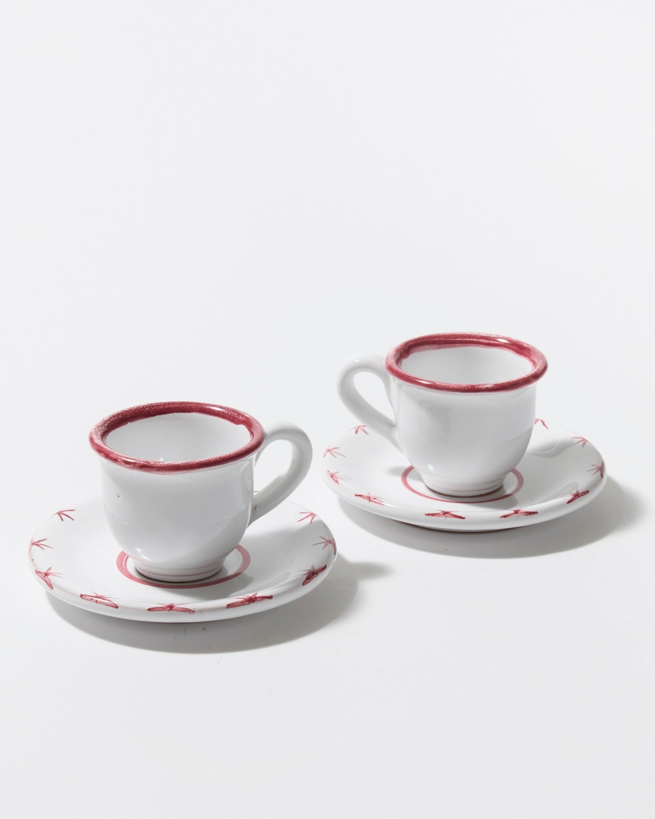 Starry Espresso Cup + Saucer Set in Red