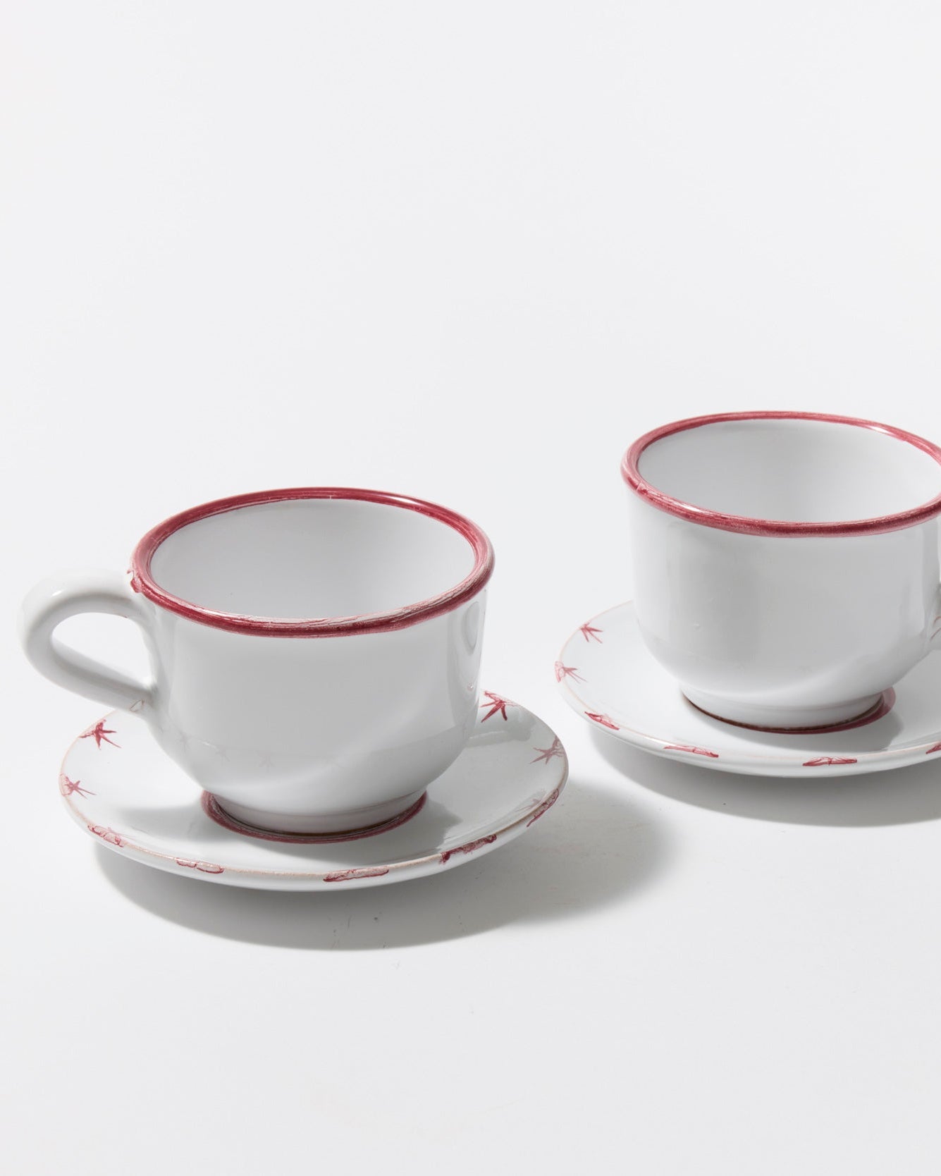 Starry Tea Cup + Saucer Set - Red