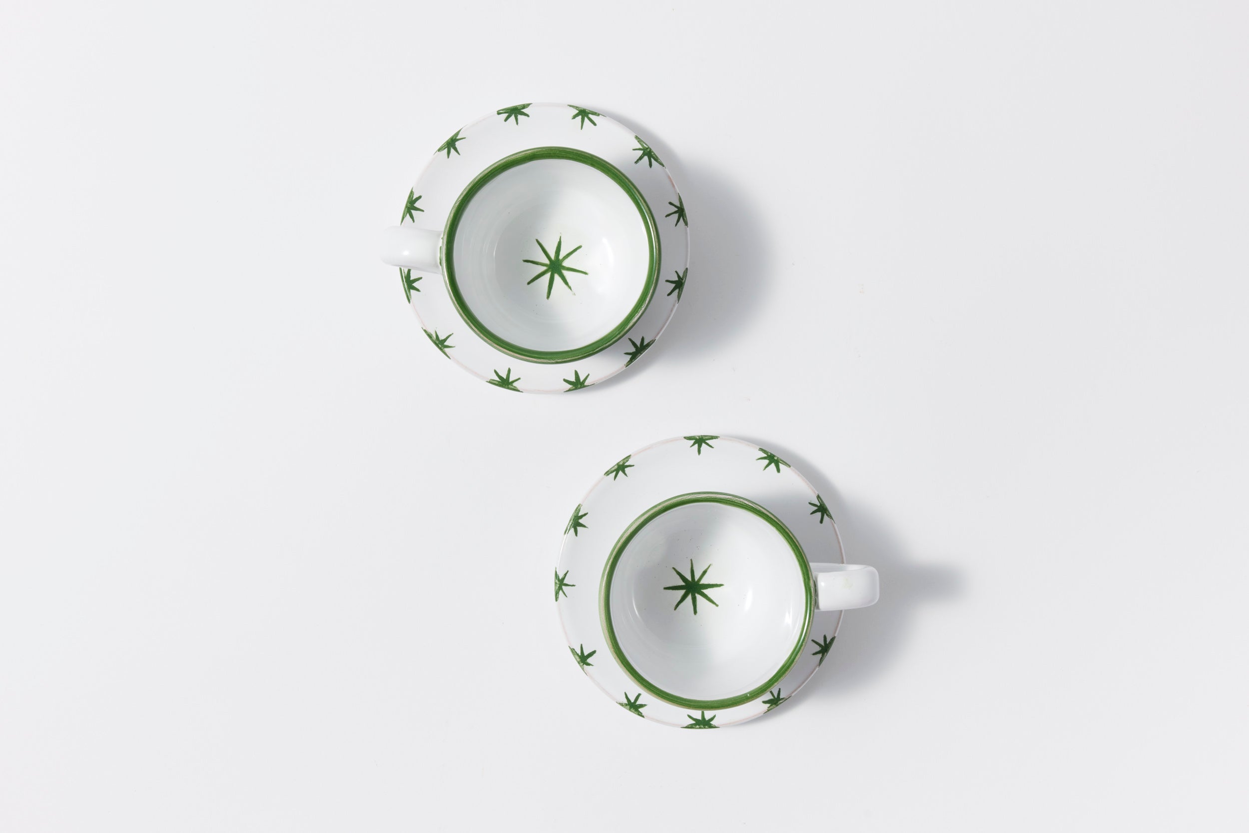 Starry Tea Cup + Saucer Set - Green