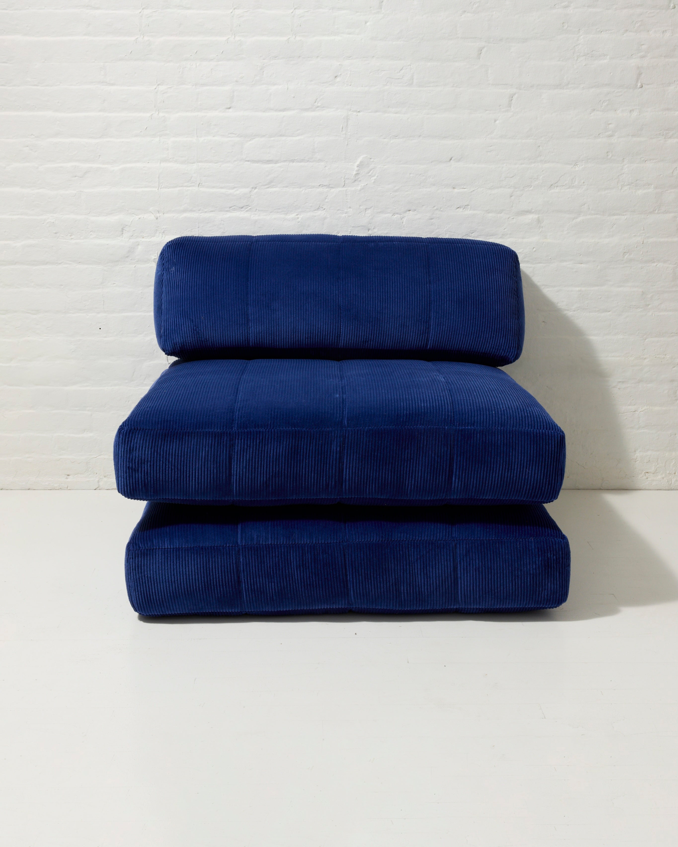 Duvet Chair in Cobalt Corduroy