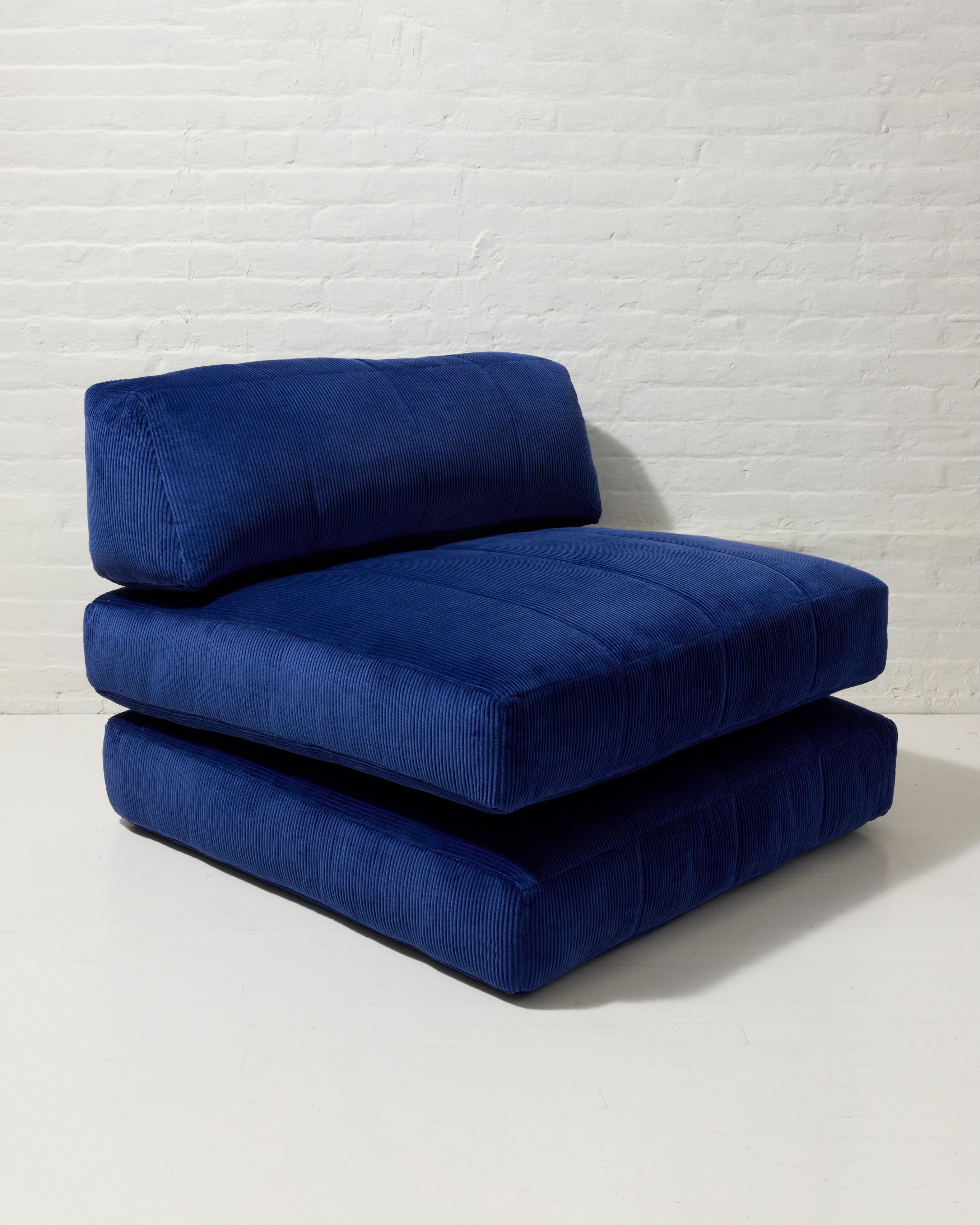 Duvet Chair in Cobalt Corduroy