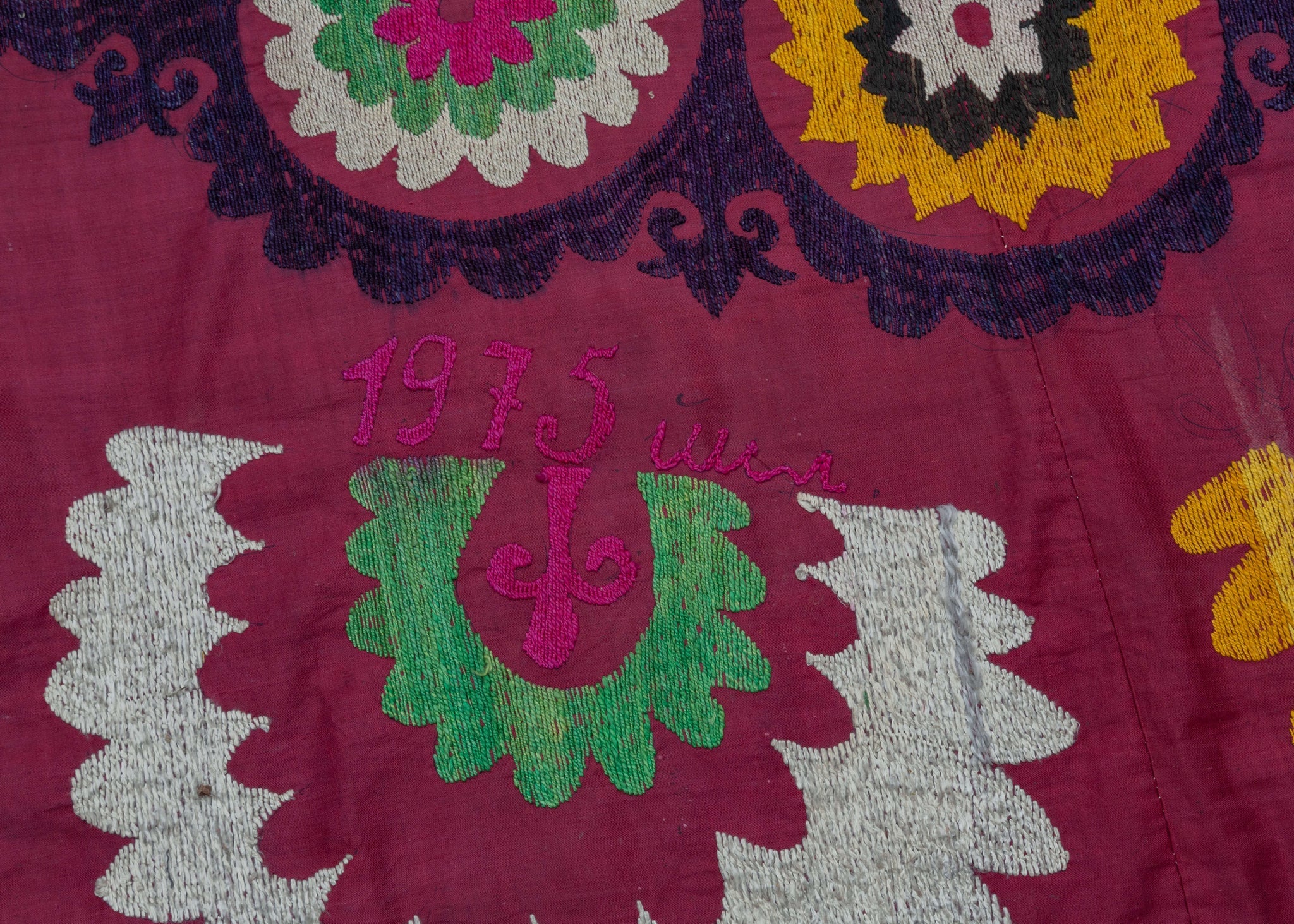 Vintage “1975” Uzbekistan Suzani 5’8 x 9’2