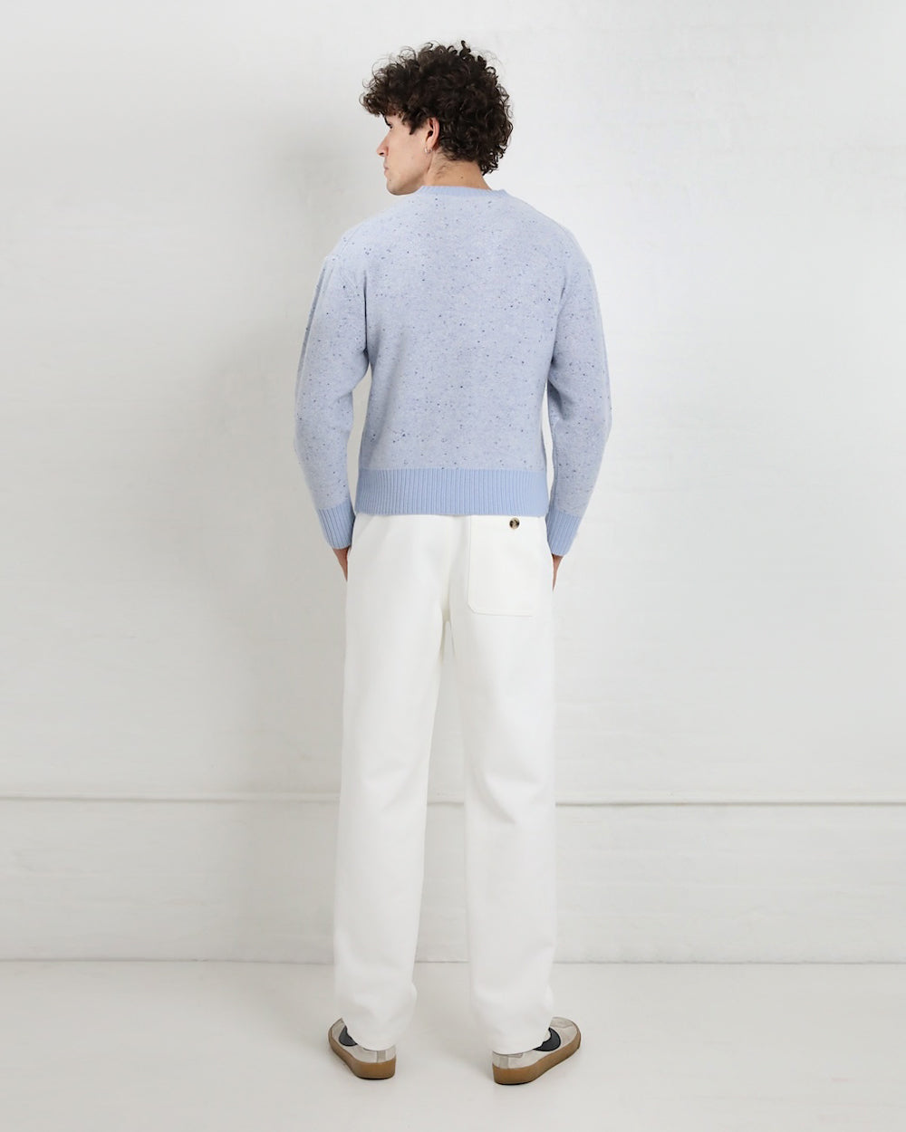 Ty Sweater in Blue Cashmere Donegal