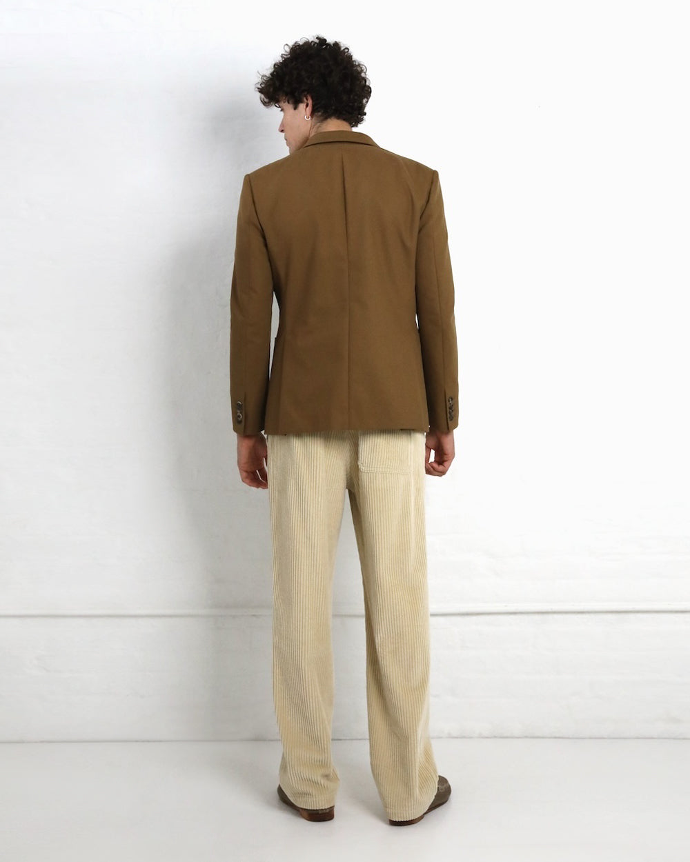 Bespoke Boris Jacket - Olive Brown Organic Cotton