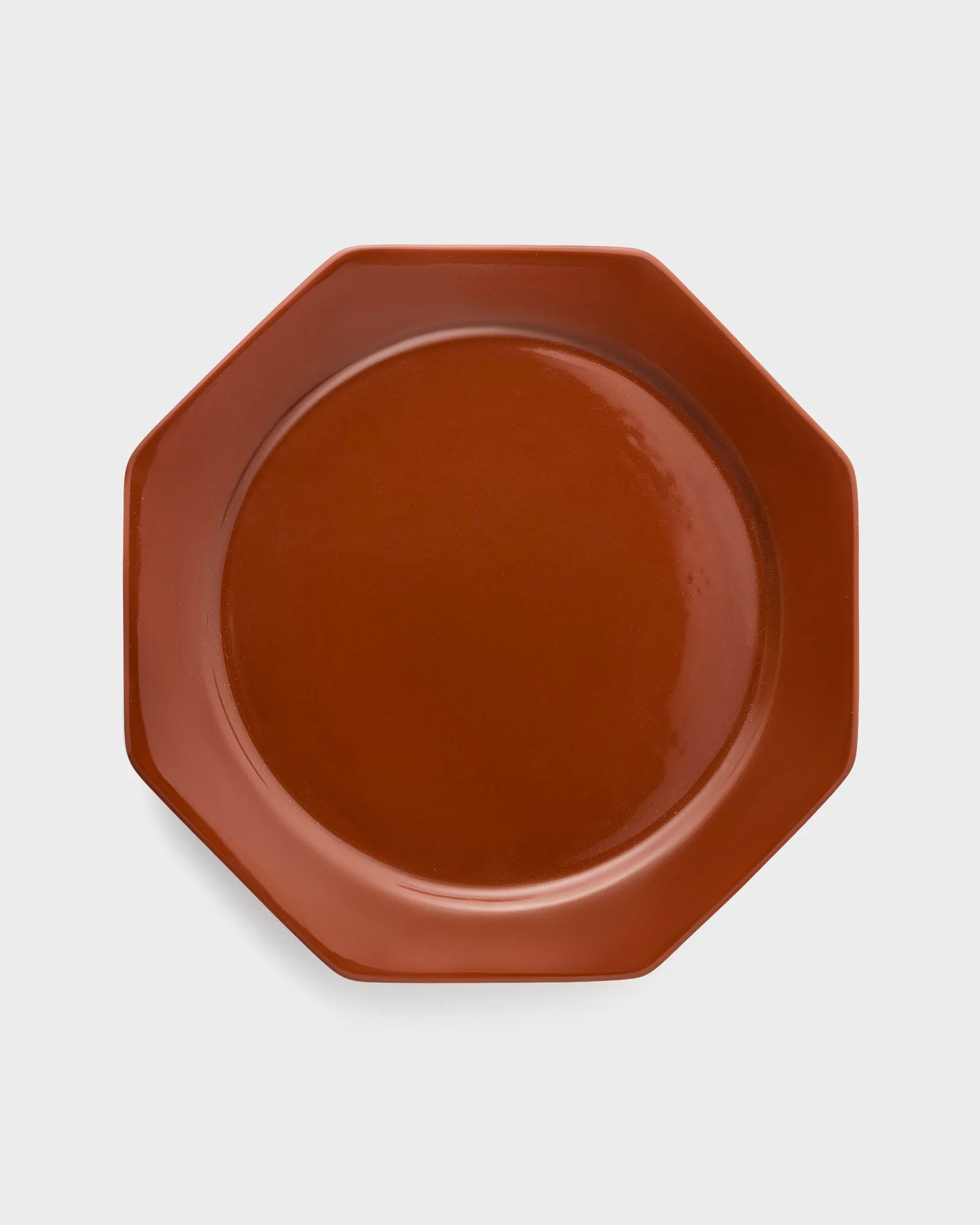 Octagonal Dinner Plate, Burgundy