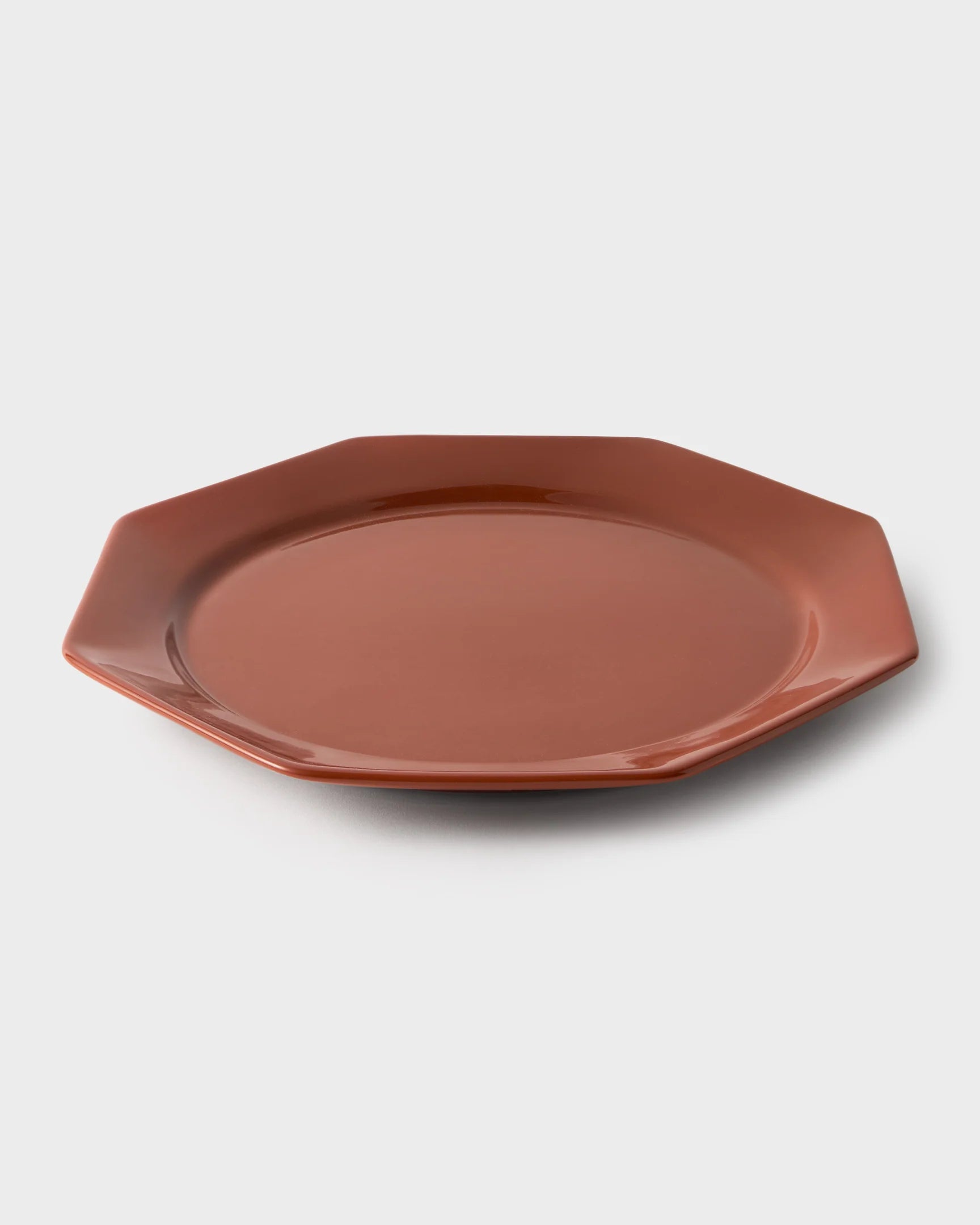 Octagonal Dinner Plate, Burgundy