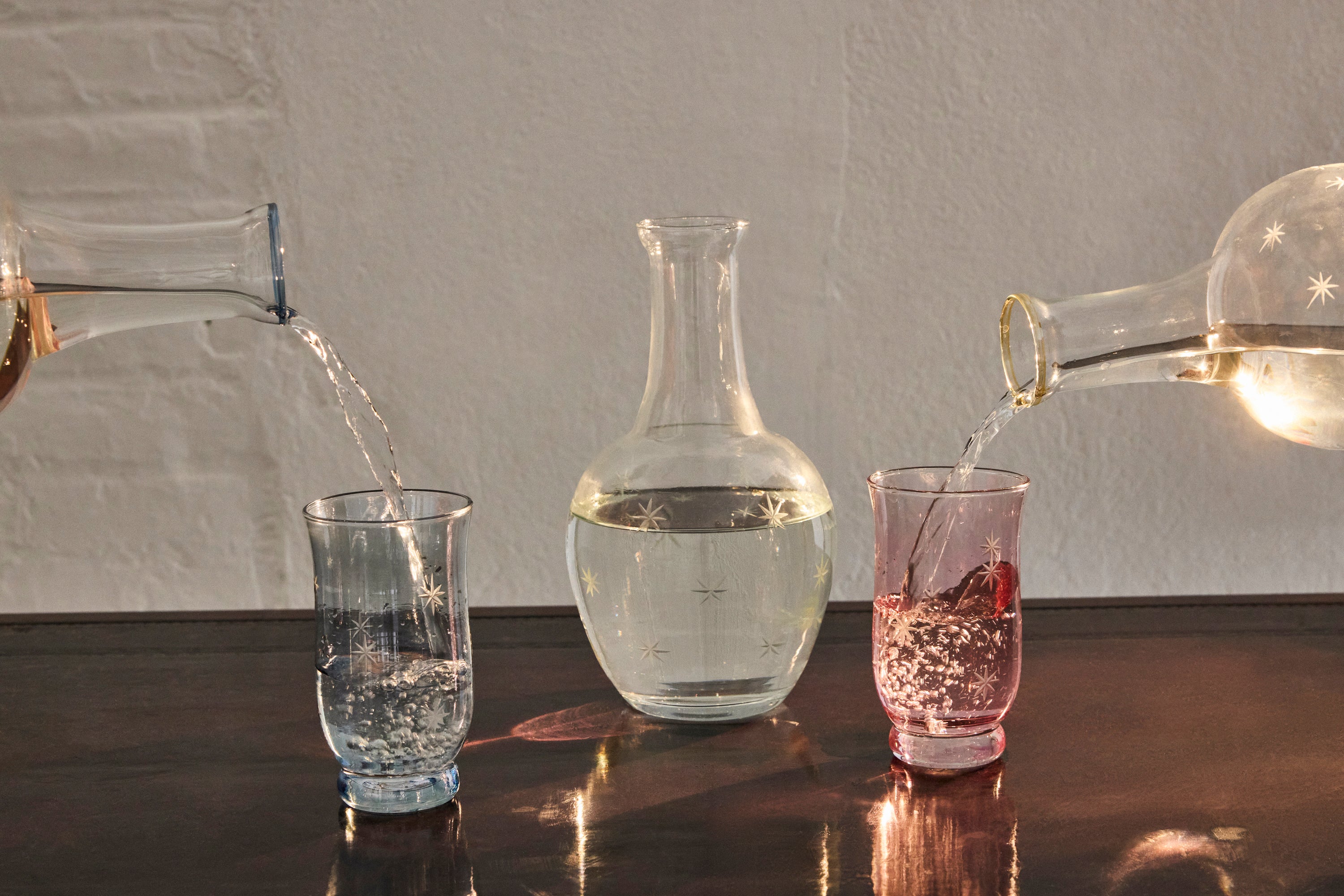 Starry Nights Carafe + Glass in Amber