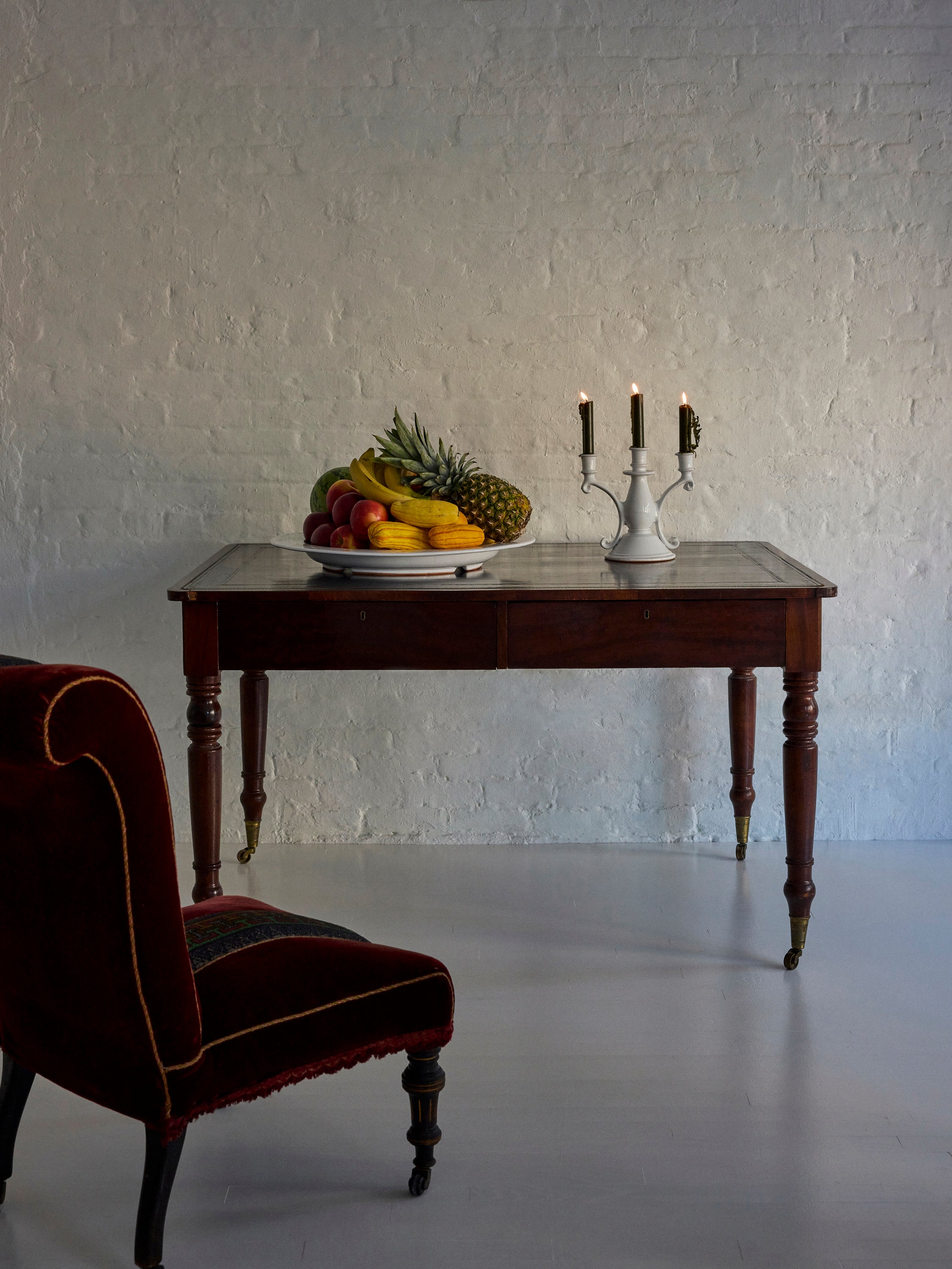 Triple Candelabra in Blue