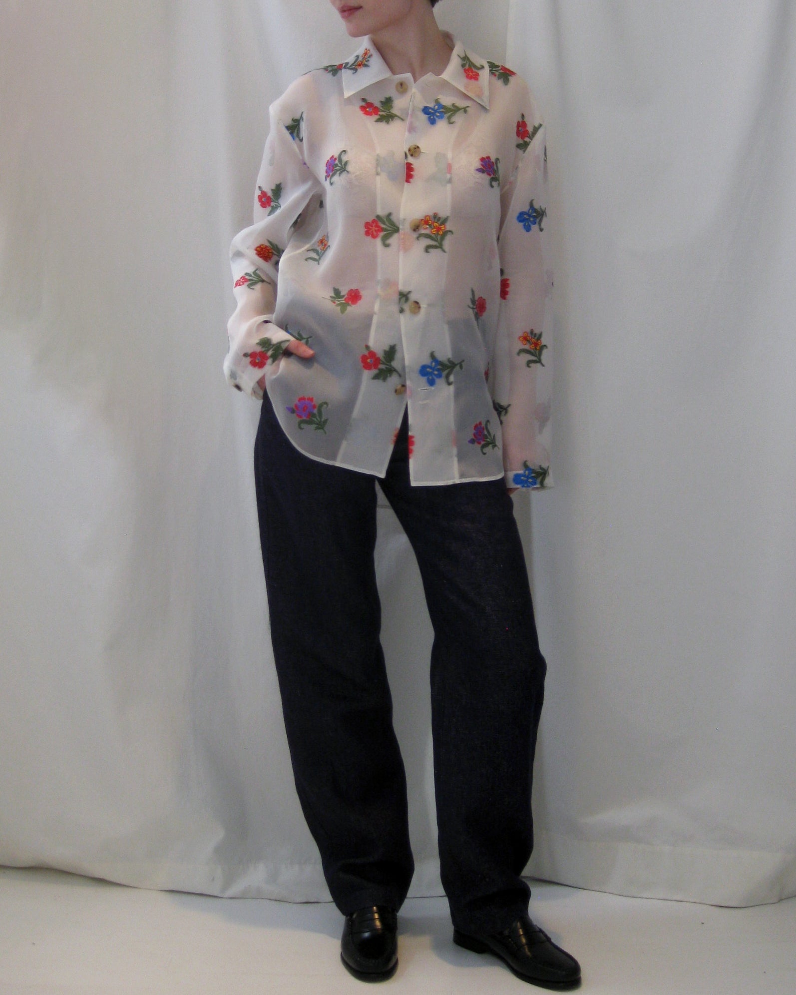 Sharon Shirt in Organza Fil Coupé