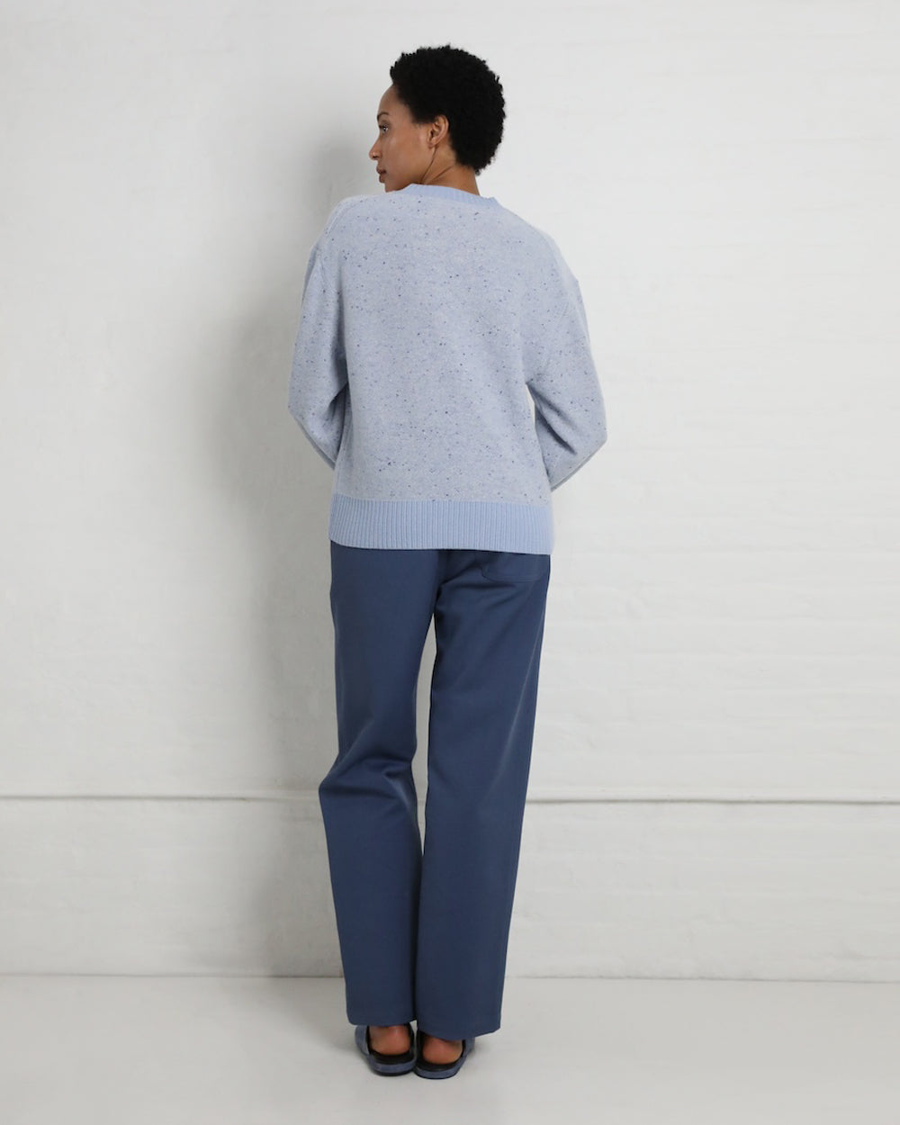 Ty Sweater in Blue Cashmere Donegal