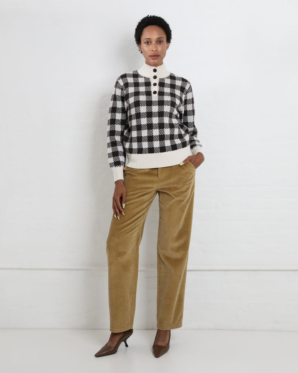 Kelly Sweater in Cashmere Check