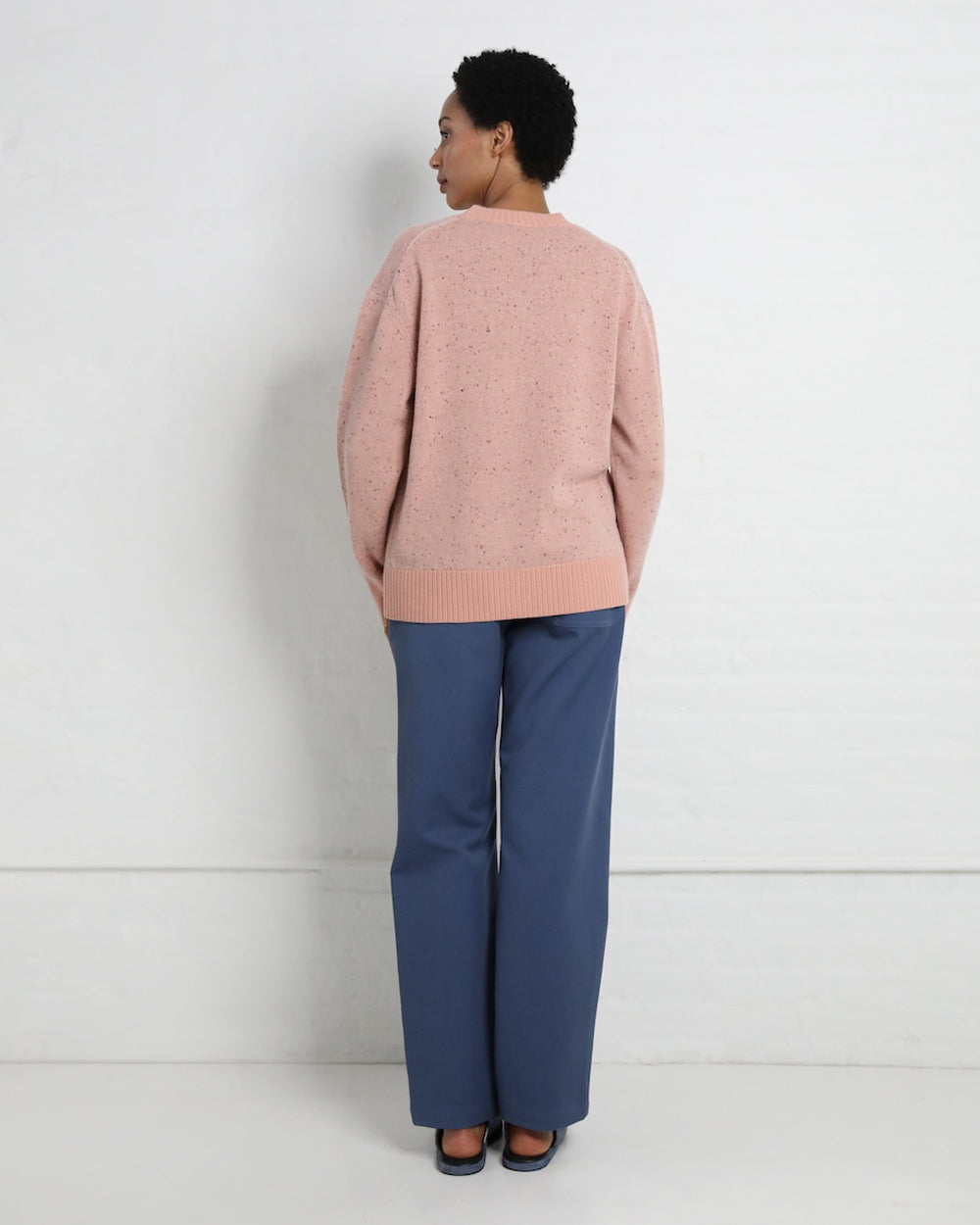 Ty Sweater in Pink Cashmere Donegal