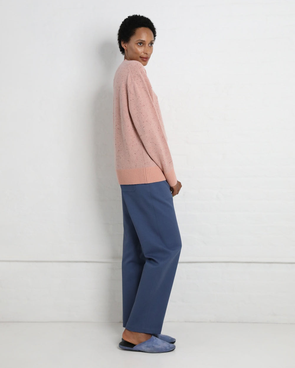 Ty Sweater in Pink Cashmere Donegal