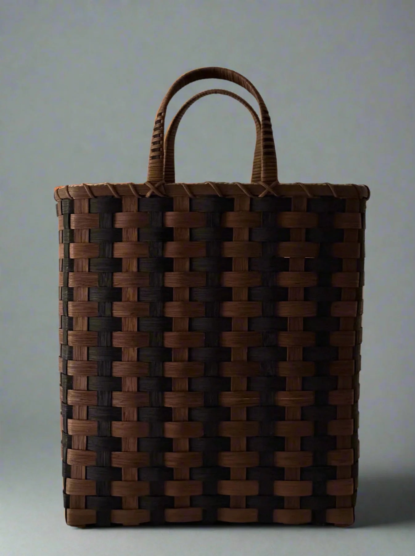 T Stripe Towel Tote in Midnight & Brown