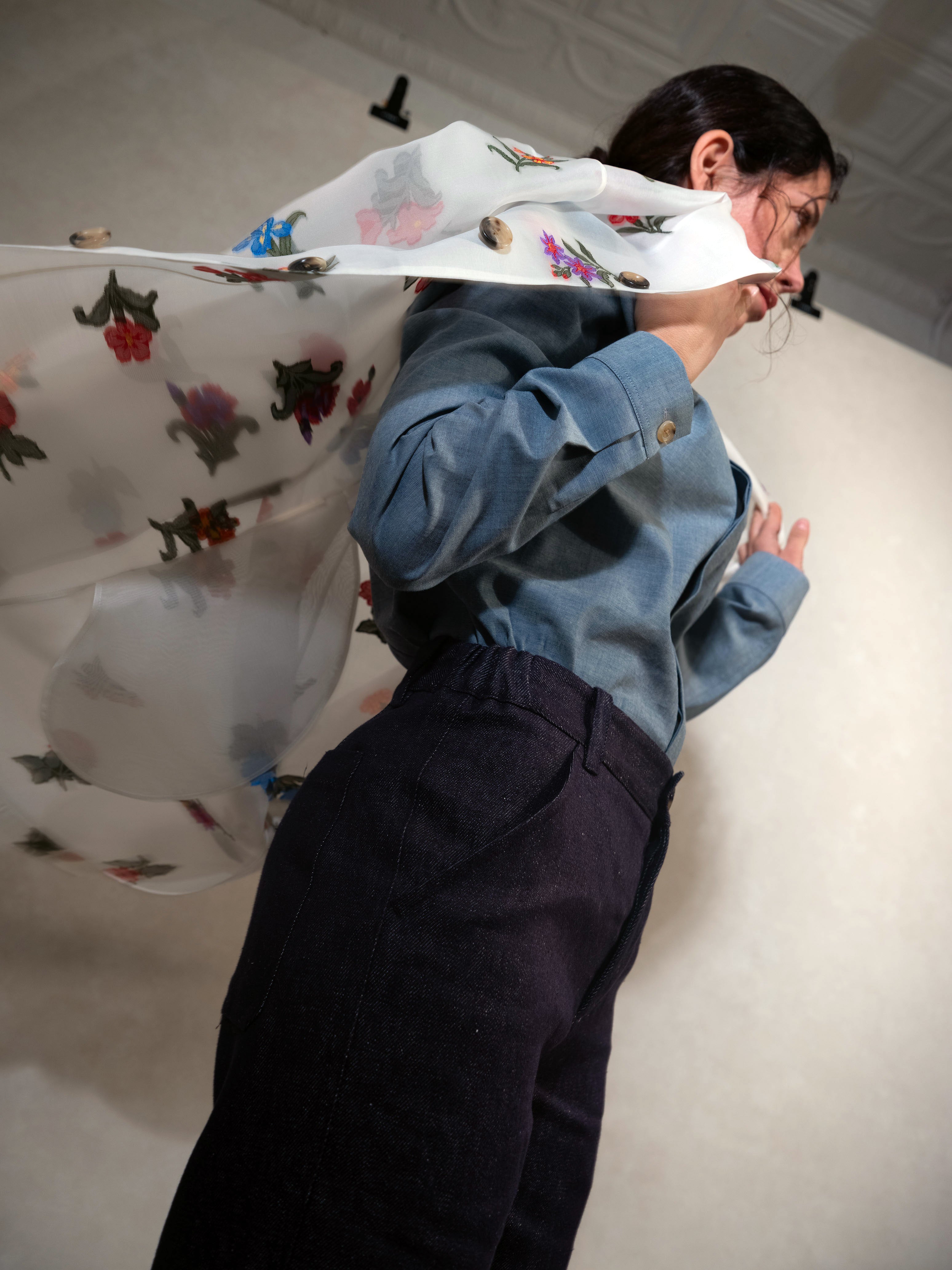 Alison Coat in Organza Fil Coupé