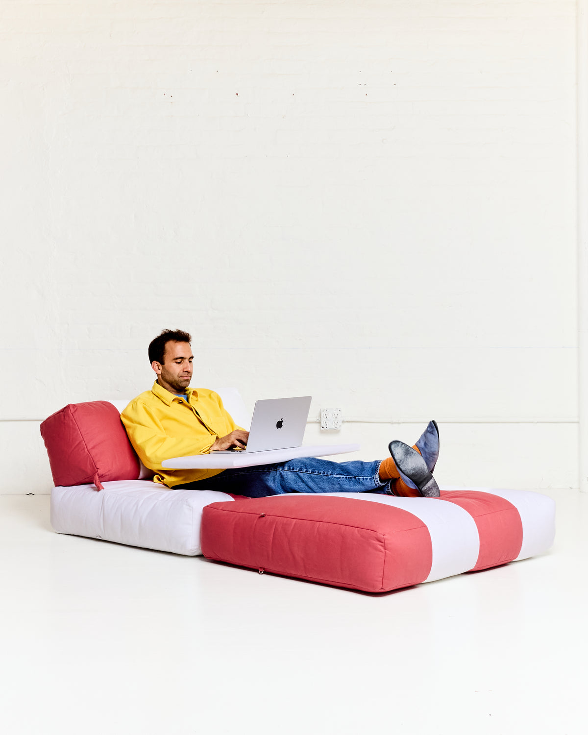Duvet Armless Module Vintage Red/White