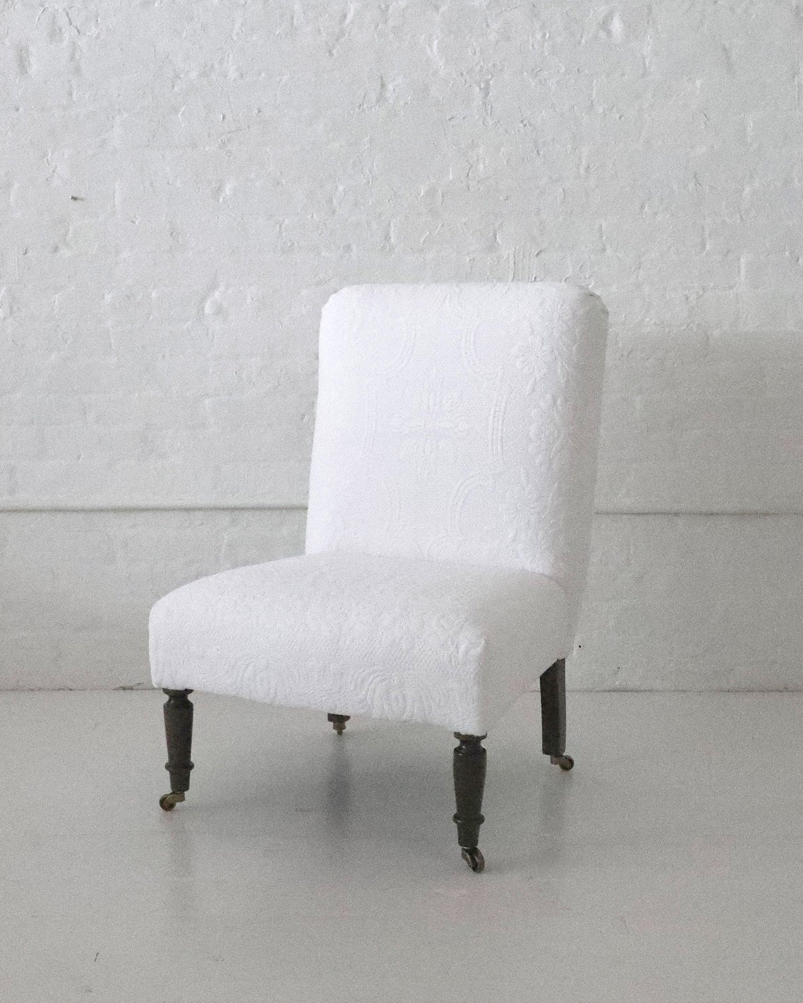 William White x Cabana: The Studio Slipper Chair, Antique Matelassé Textile