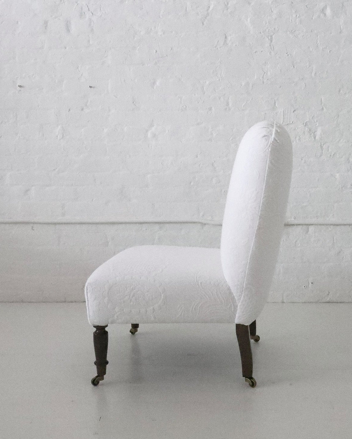 William White x Cabana: The Studio Slipper Chair, Antique Matelassé Textile
