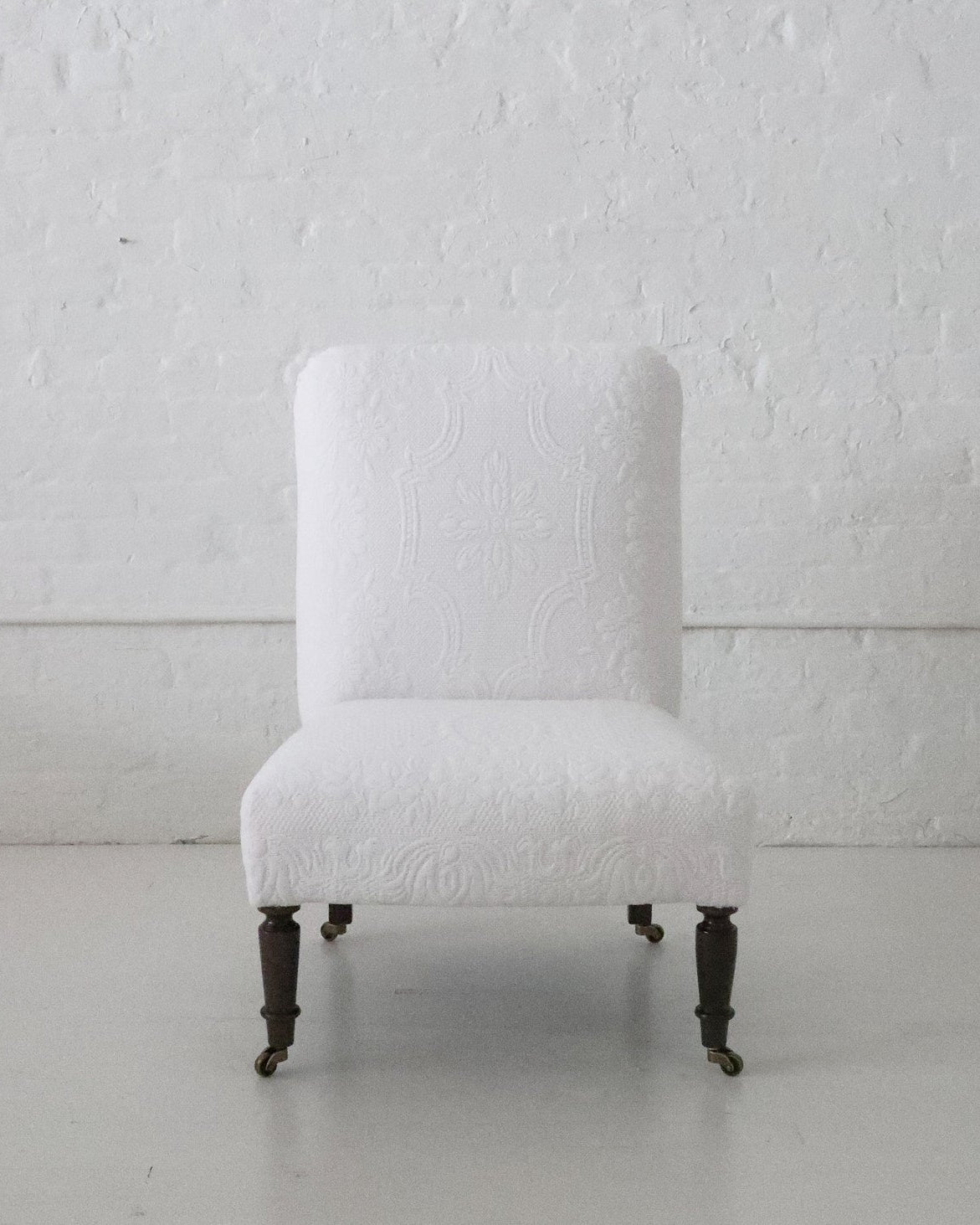 William White x Cabana: The Studio Slipper Chair, Antique Matelassé Textile