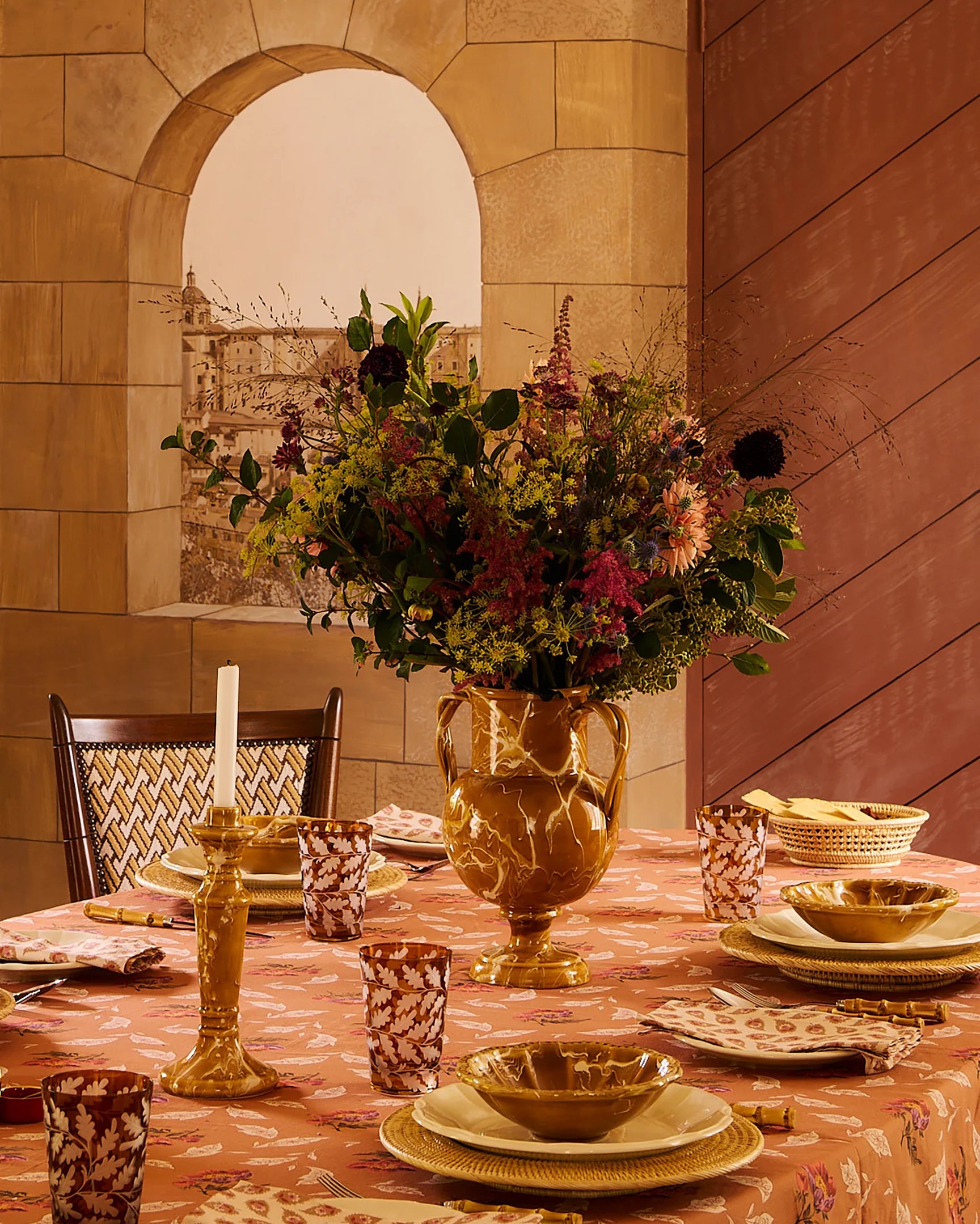 Marbled Amphora Vase, Terracotta