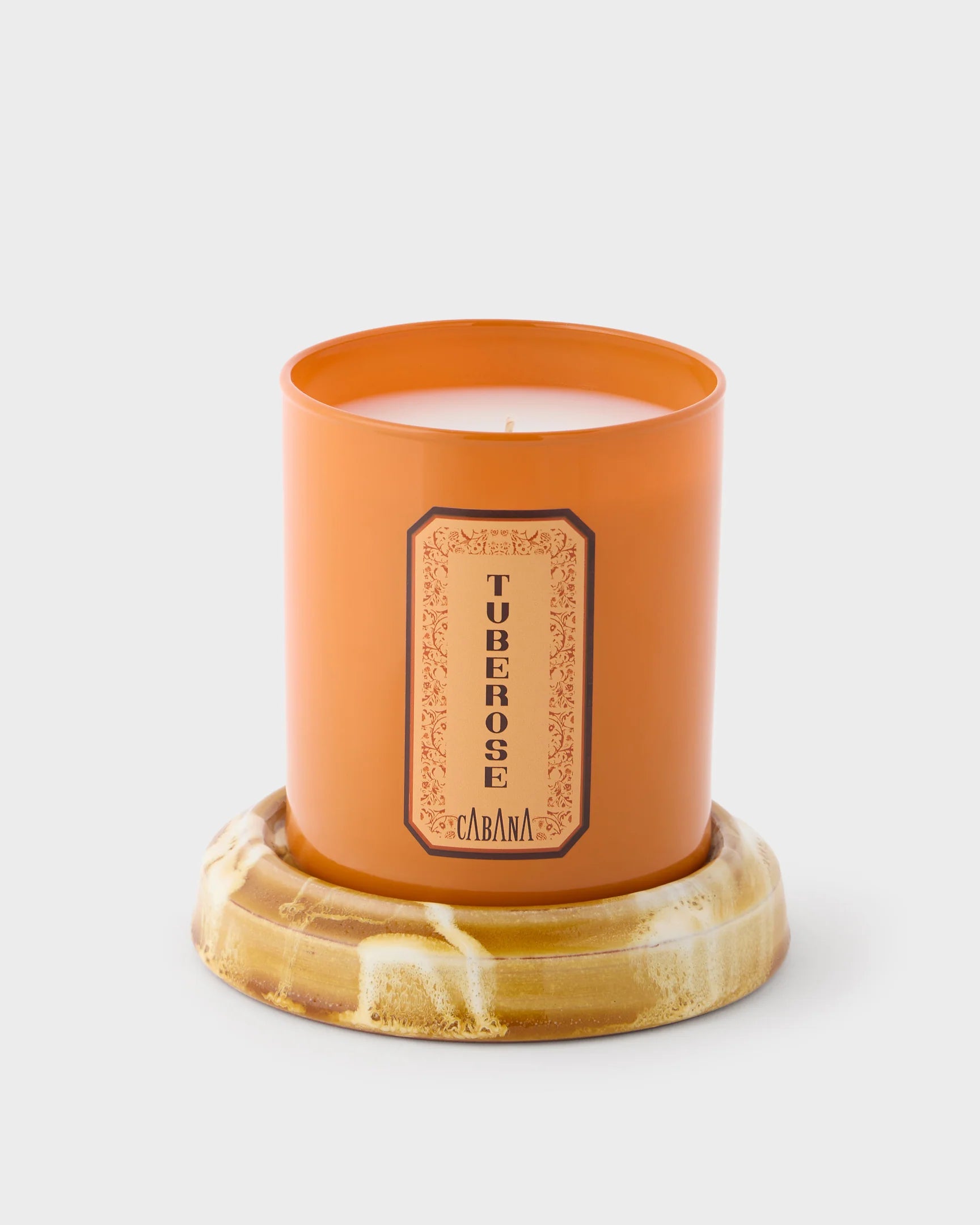 Marbled Candle Holder Base, Terracotta