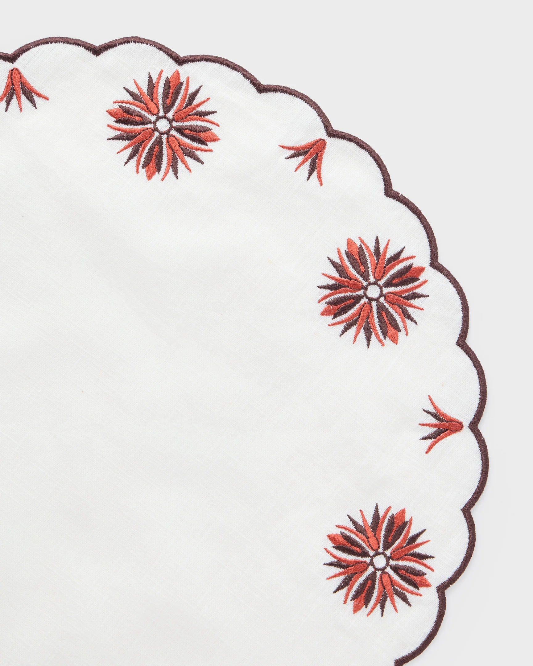 Botanica Embroidered Round Placemat Terracotta