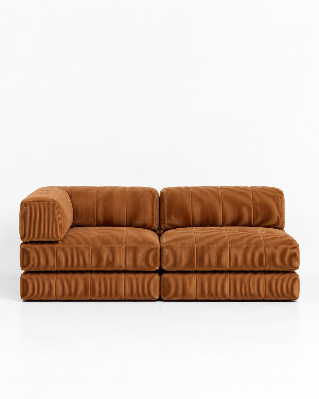 Duvet Corner Sofa Cognac Corduroy
