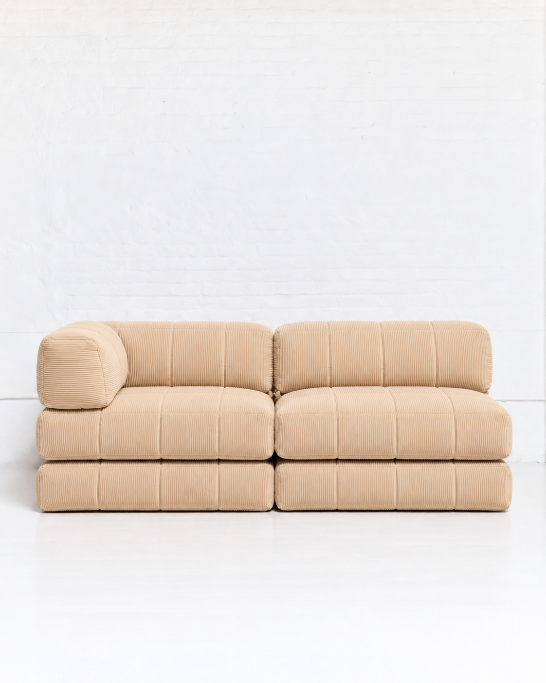 Duvet Corner Sofa Creme Corduroy