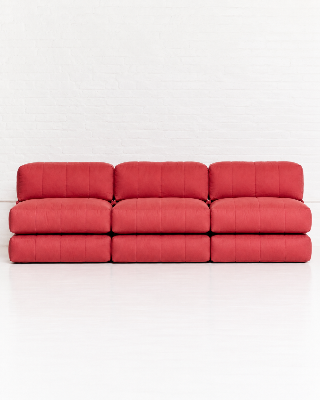 Duvet Armless Sofa Vintage Red