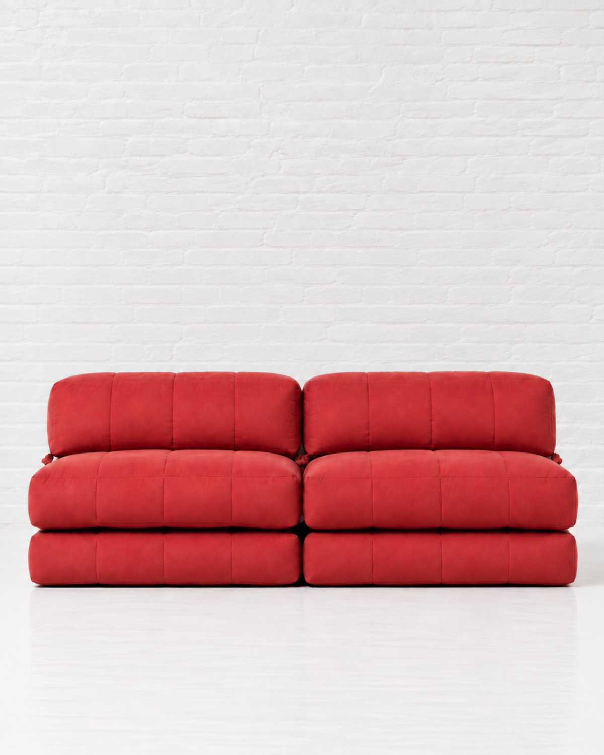 Duvet Armless Sofa Vintage Red