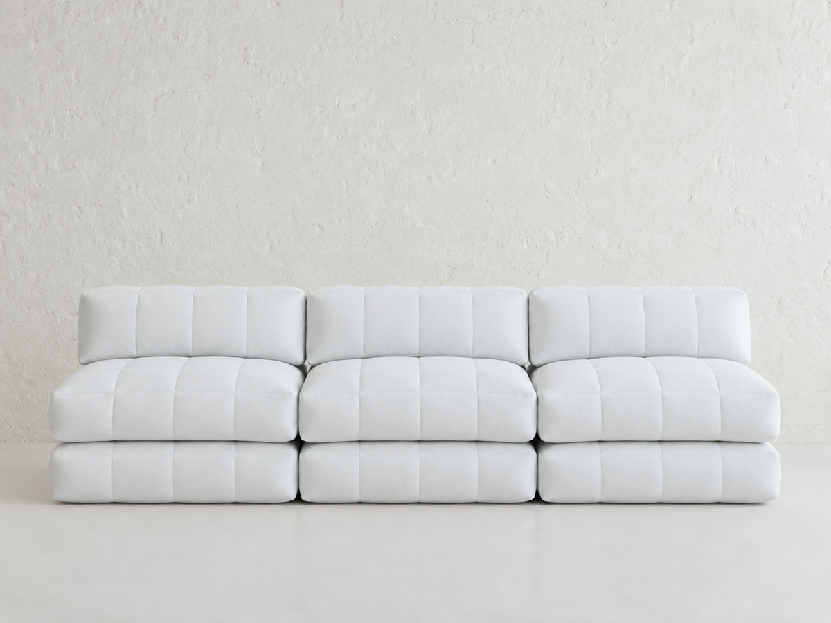 Duvet Armless Sofa Signature White