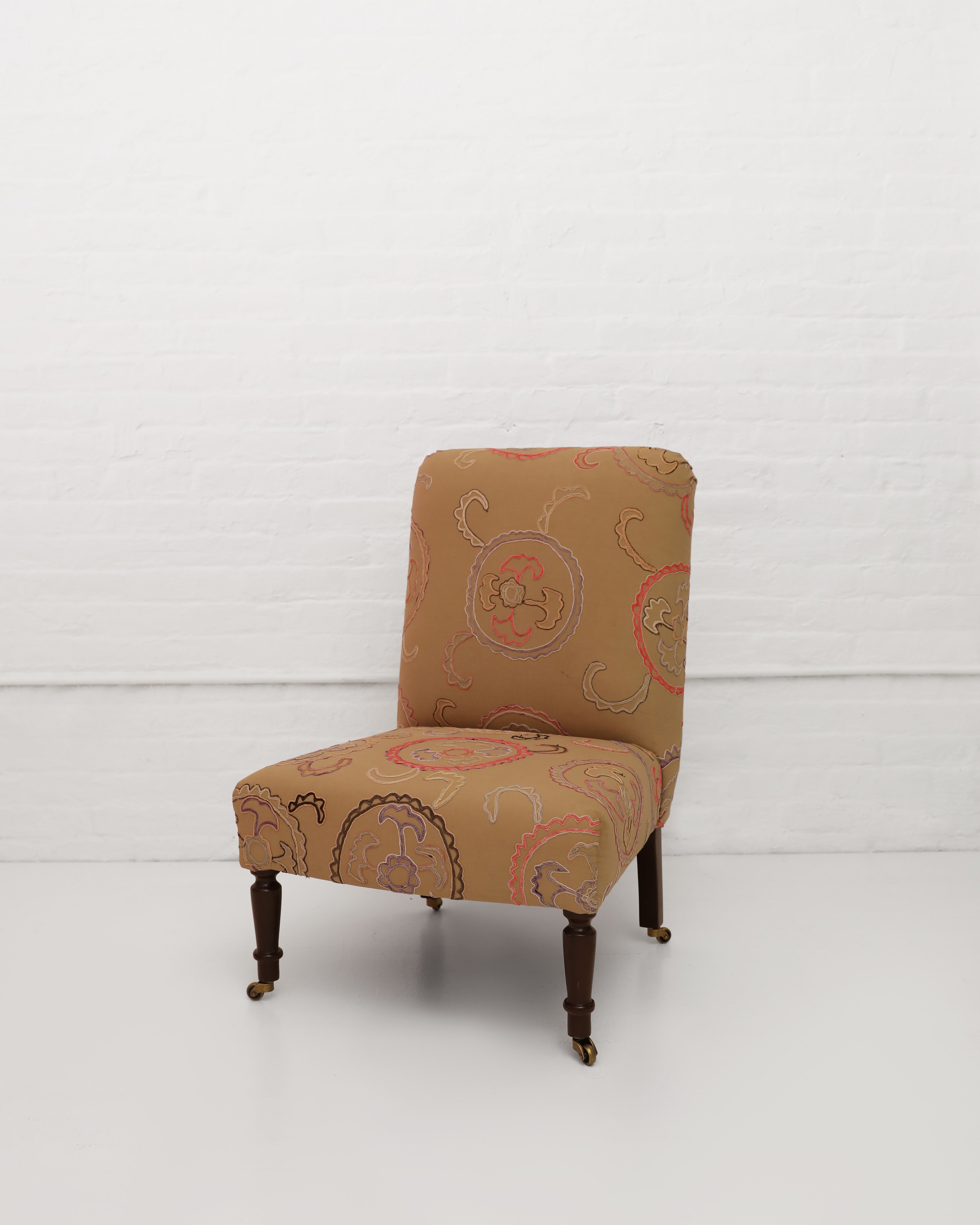 WILLIAM WHITE x CABANA: Studio Slipper Chair, Vintage Uzbek Suzani