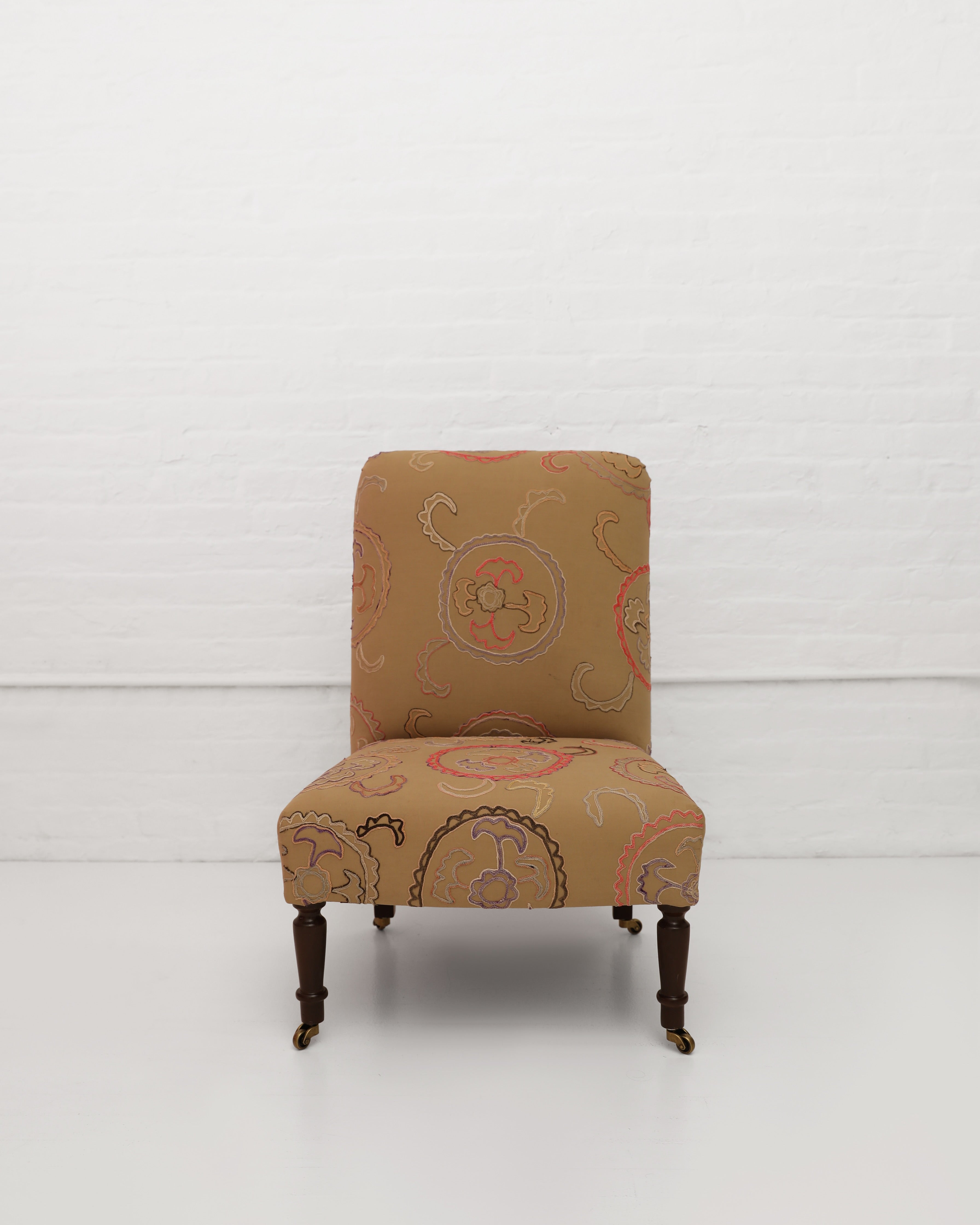 WILLIAM WHITE x CABANA: Studio Slipper Chair, Vintage Uzbek Suzani