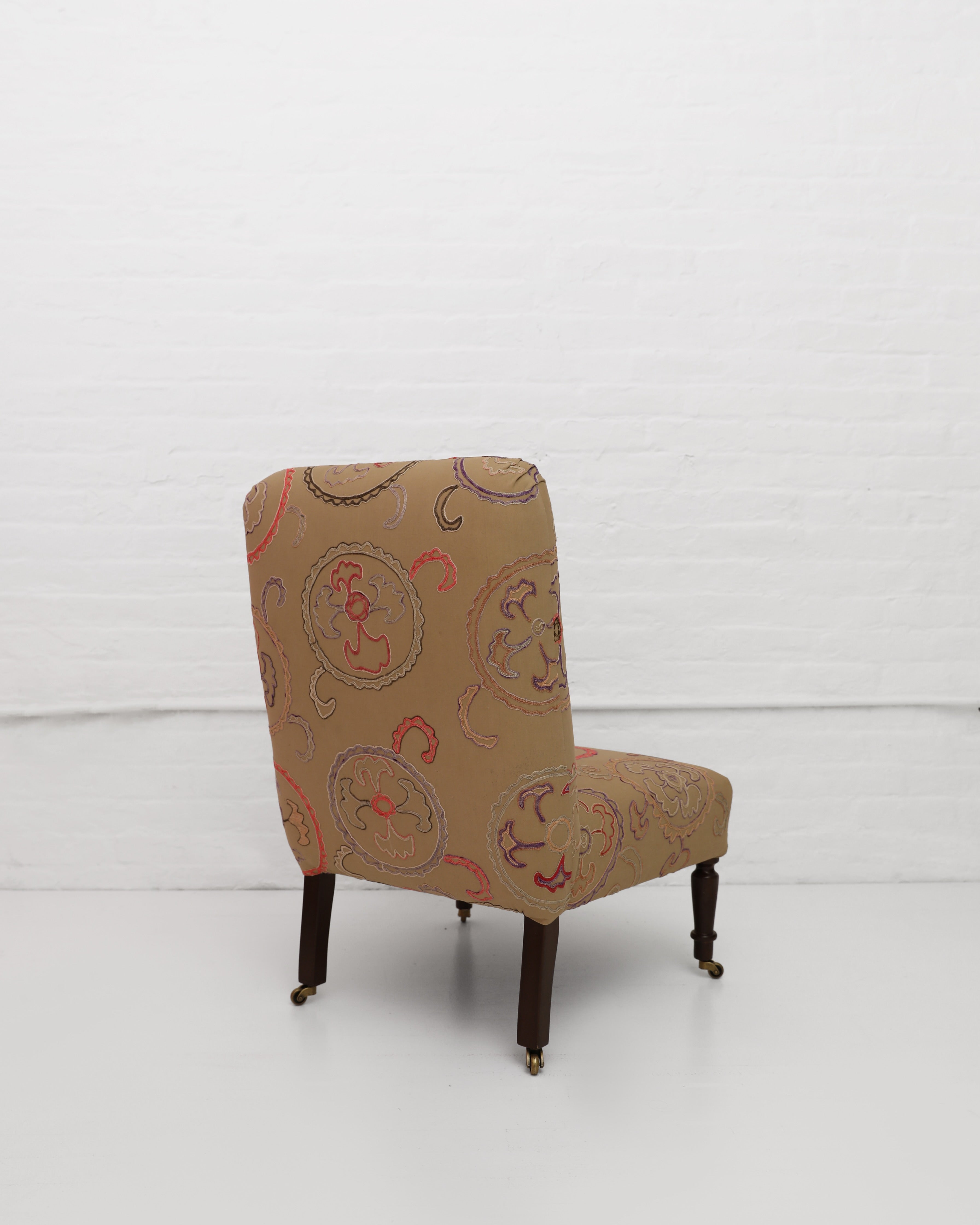 WILLIAM WHITE x CABANA: Studio Slipper Chair, Vintage Uzbek Suzani
