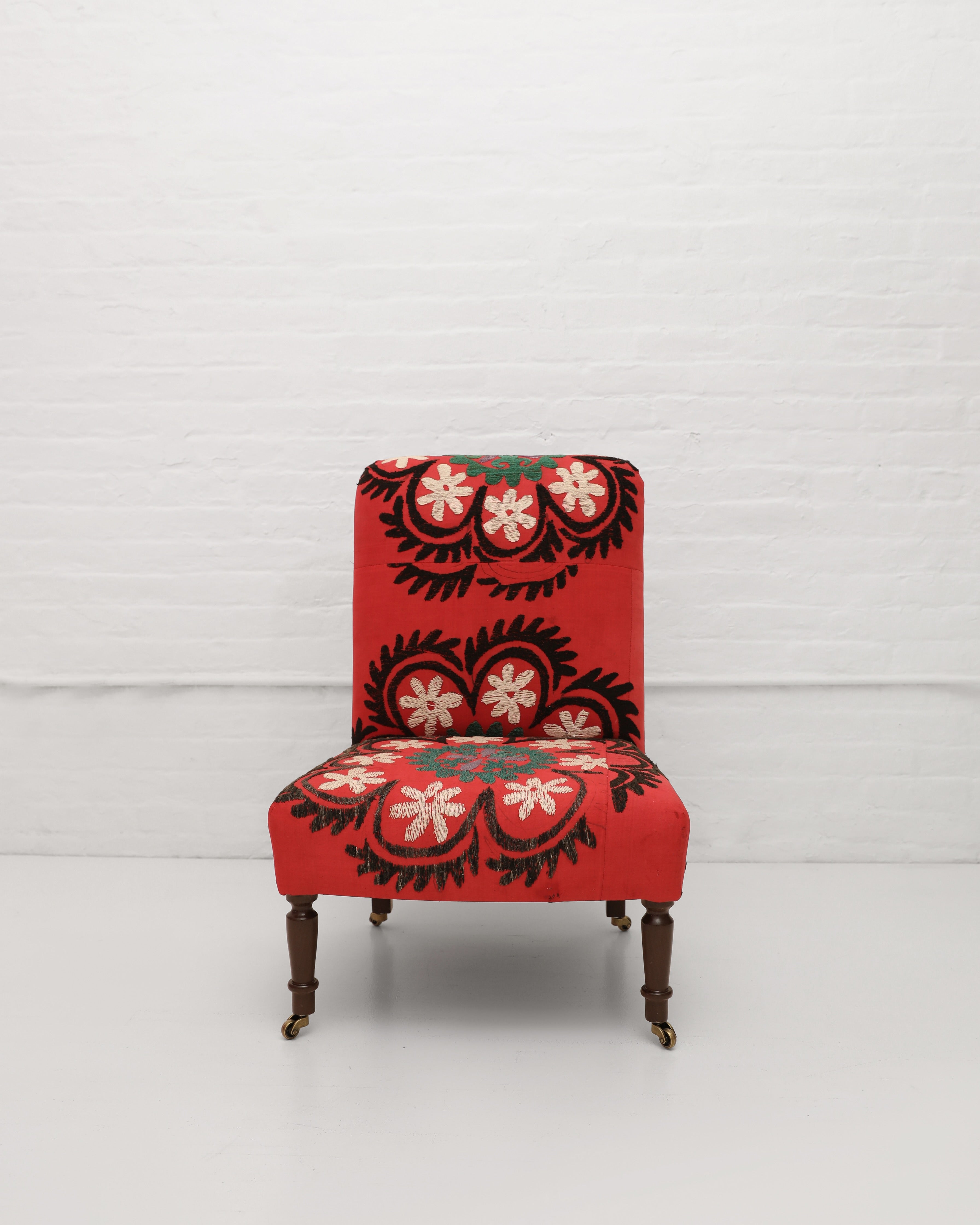 WILLIAM WHITE x CABANA: Studio Slipper Chair, Antique Uzbek Suzani