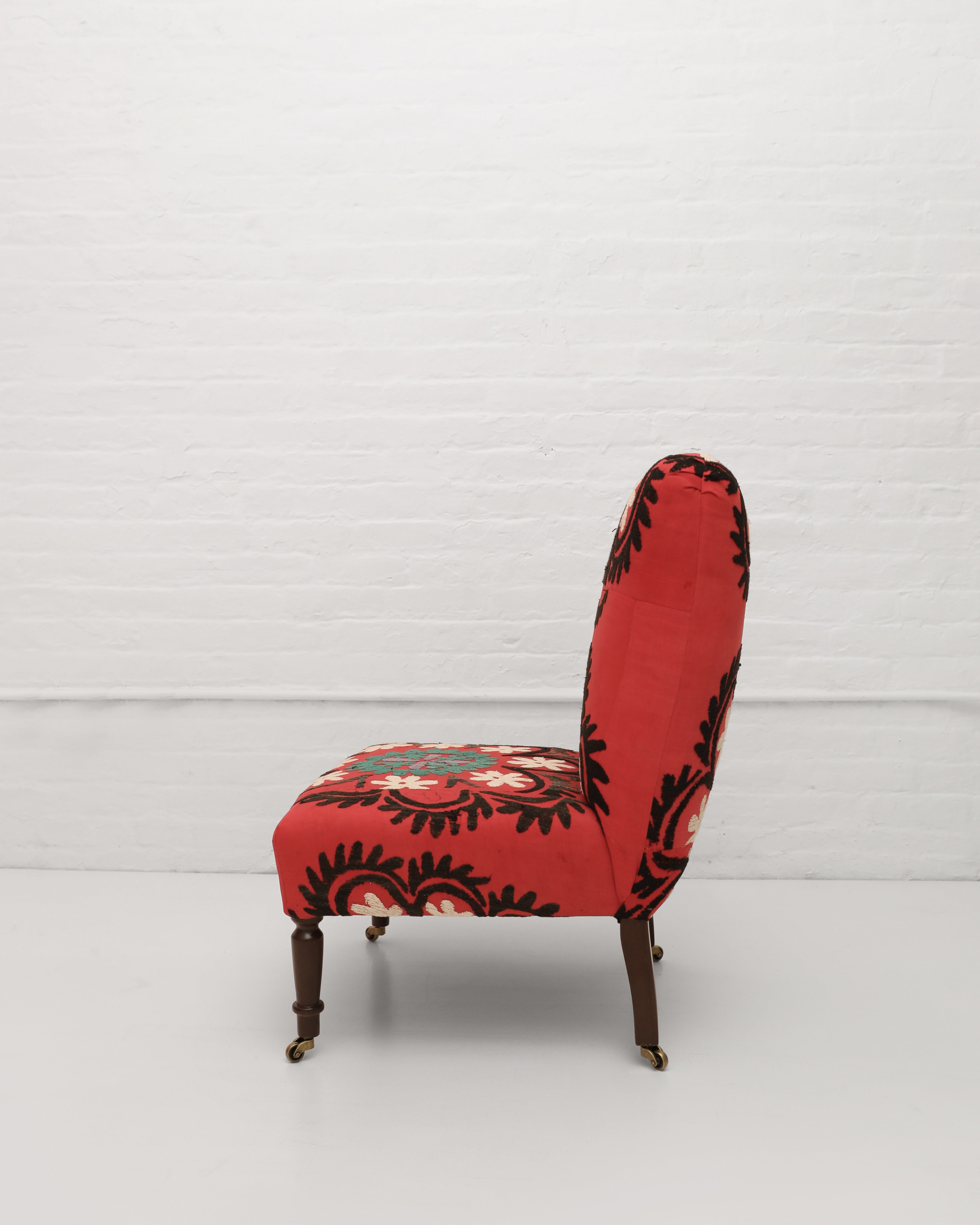 WILLIAM WHITE x CABANA: Studio Slipper Chair, Antique Uzbek Suzani