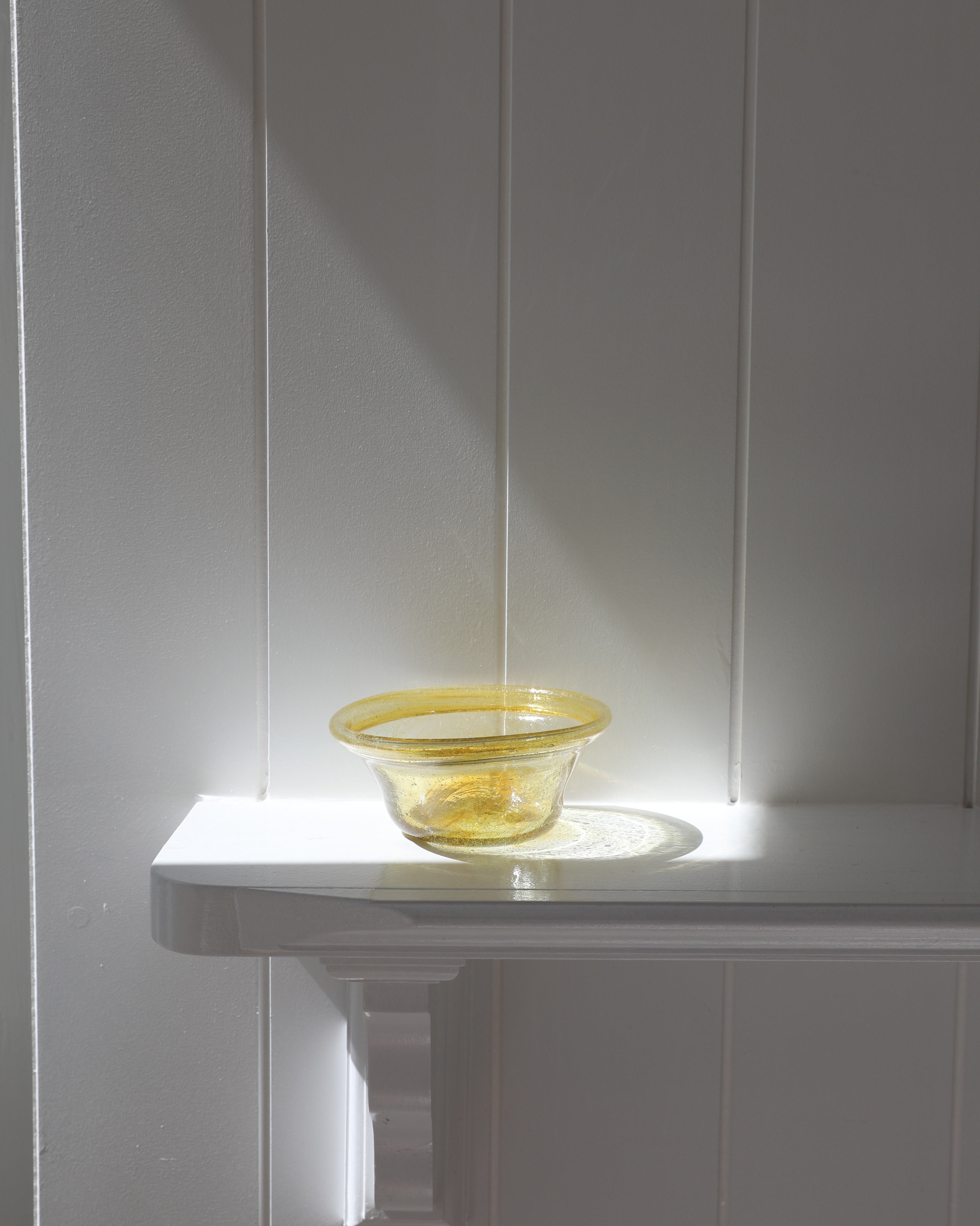 Egyptian Recycled Glass Apertivo Bowl in Amber