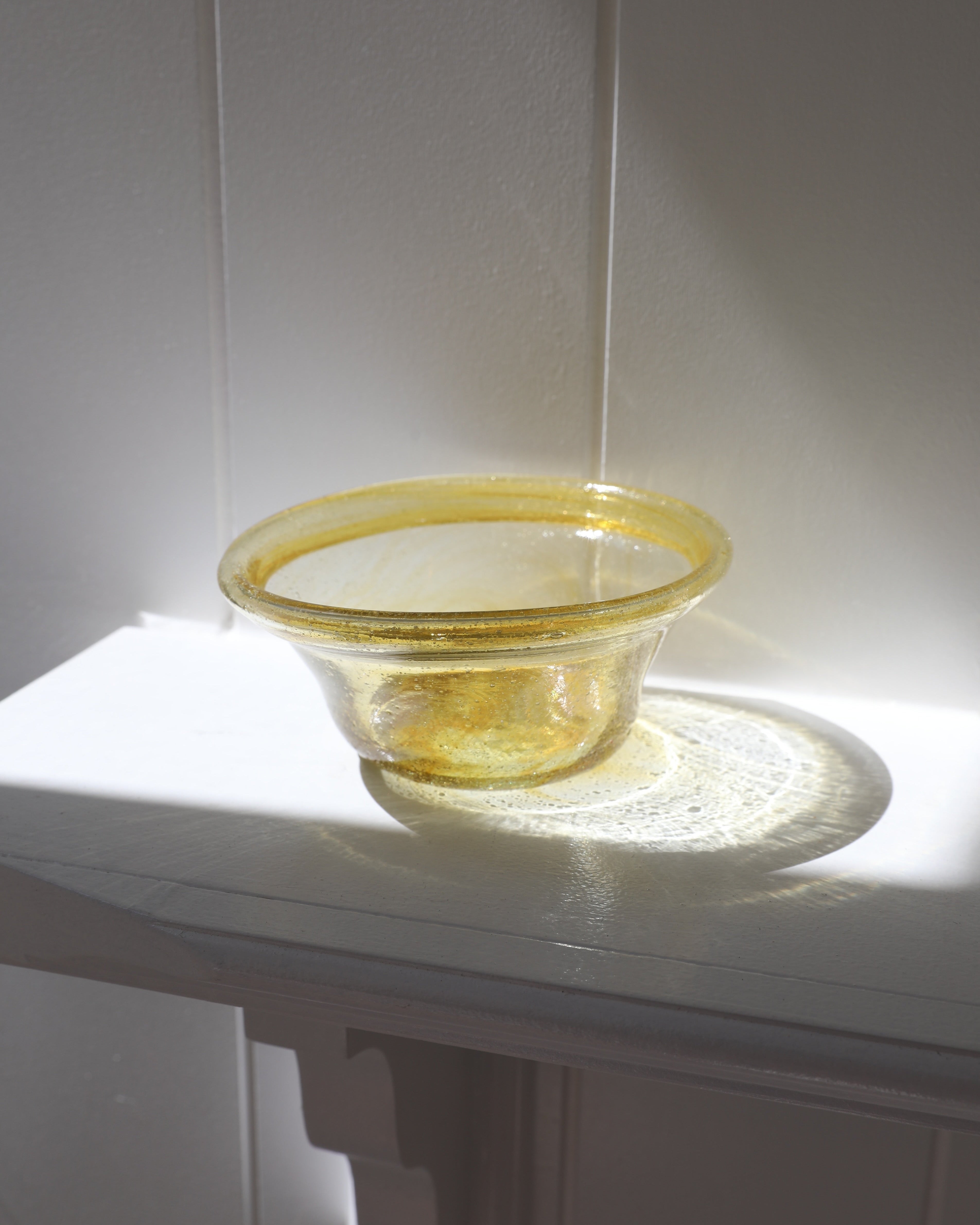 Egyptian Recycled Glass Apertivo Bowl in Amber