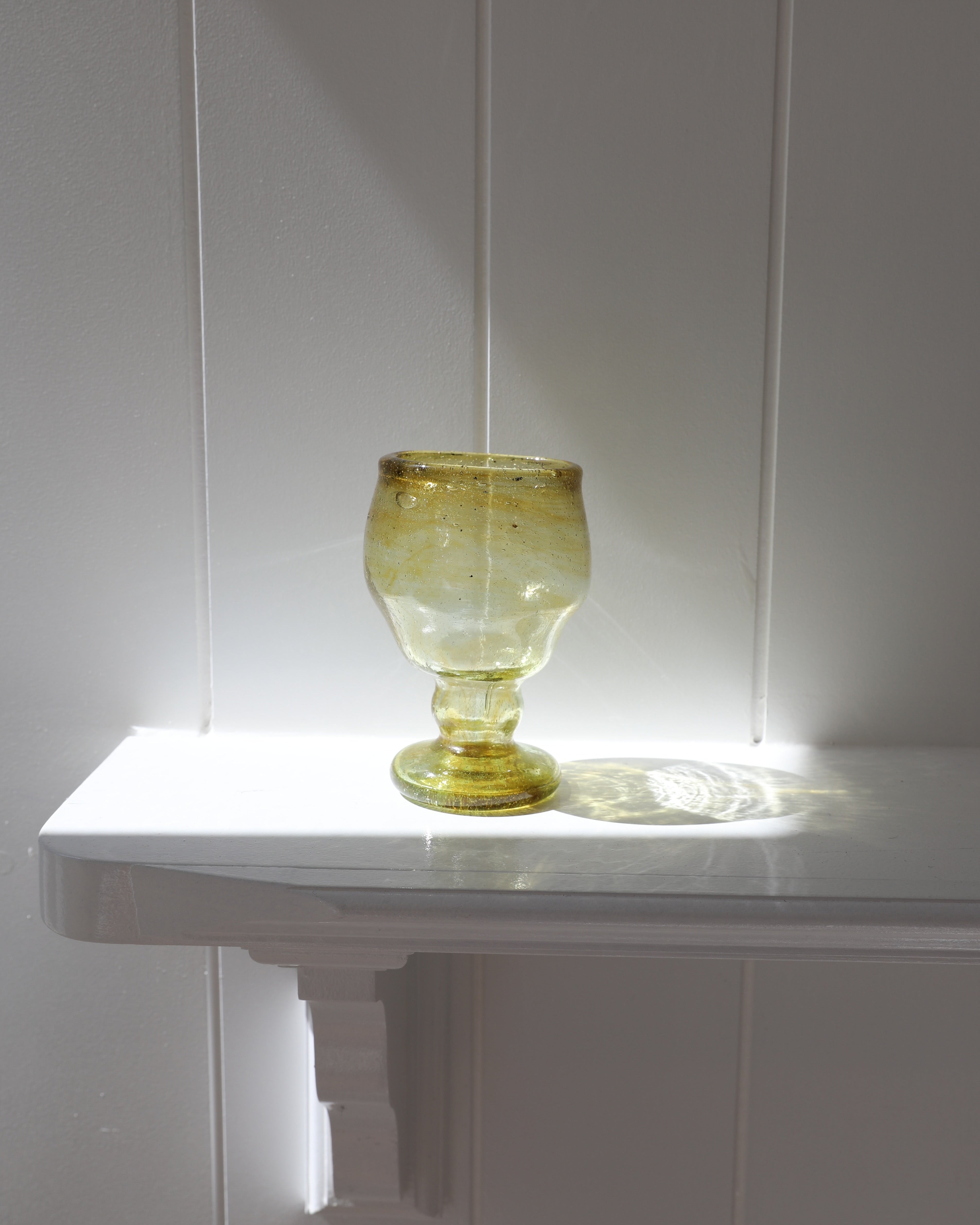 Egyptian Recycled Wine Glass in Amber