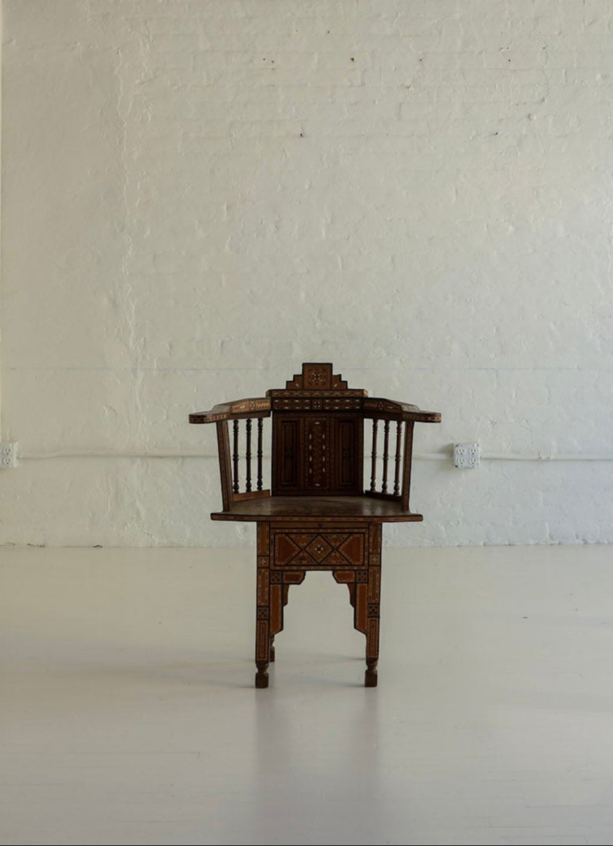 Syrian Inlaid Corner Chair c. 1900
