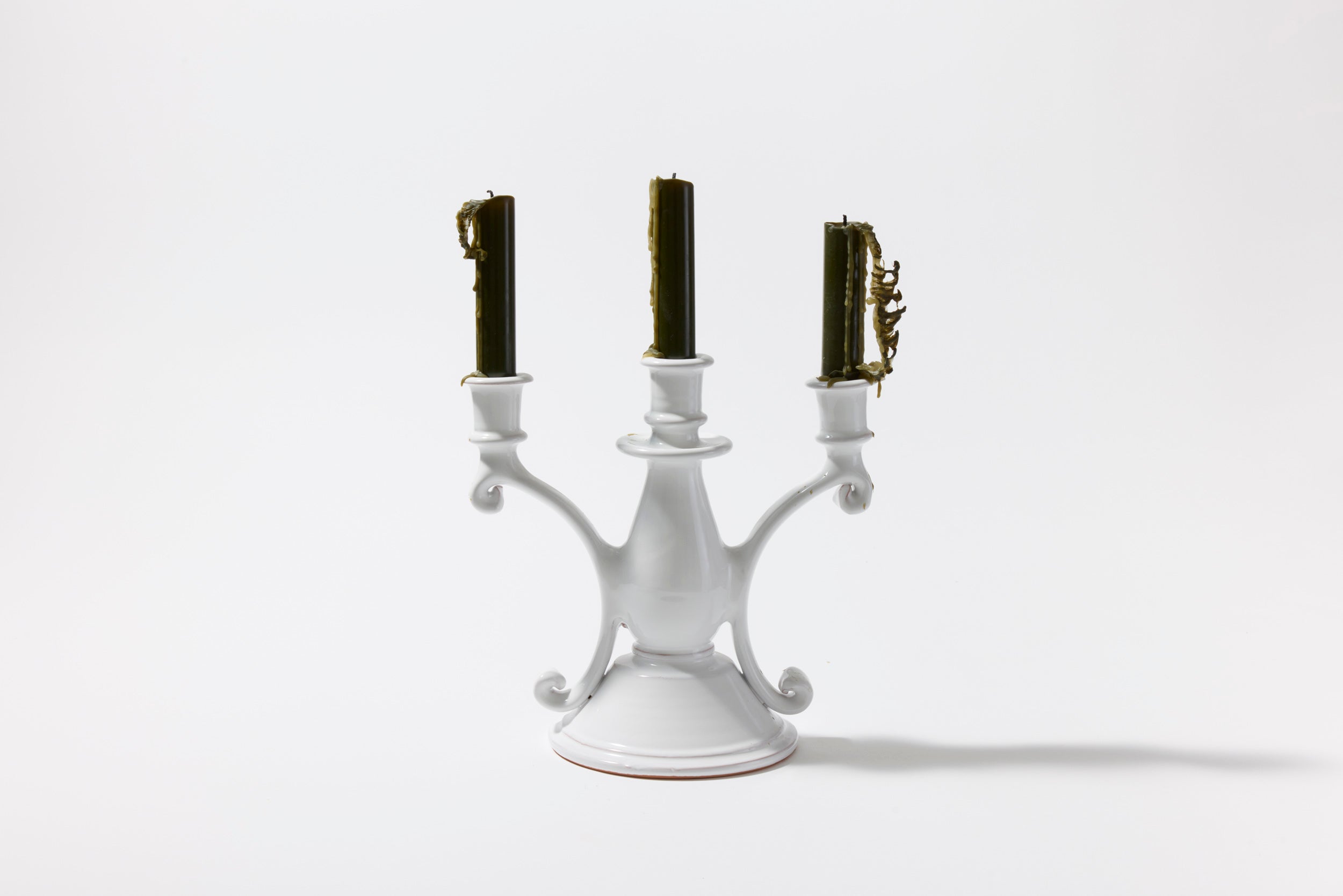 Triple Candelabra in White