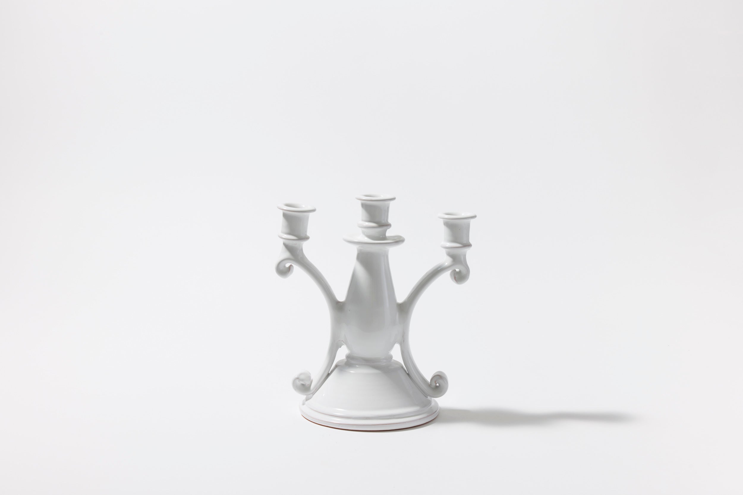 Triple Candelabra in White